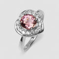 White Gold Rings Pink Tourmaline 925 Sterling Silver