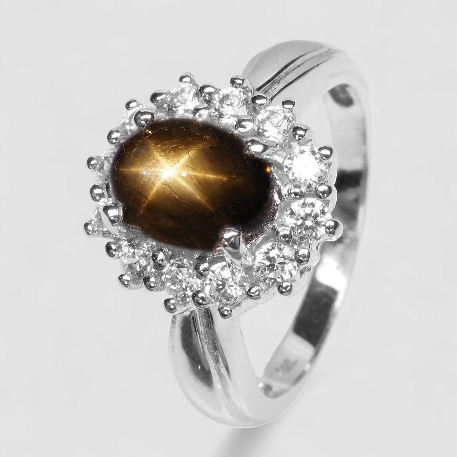 Thailand Royal Black Star Sapphire 925 Sterling Silver Ring