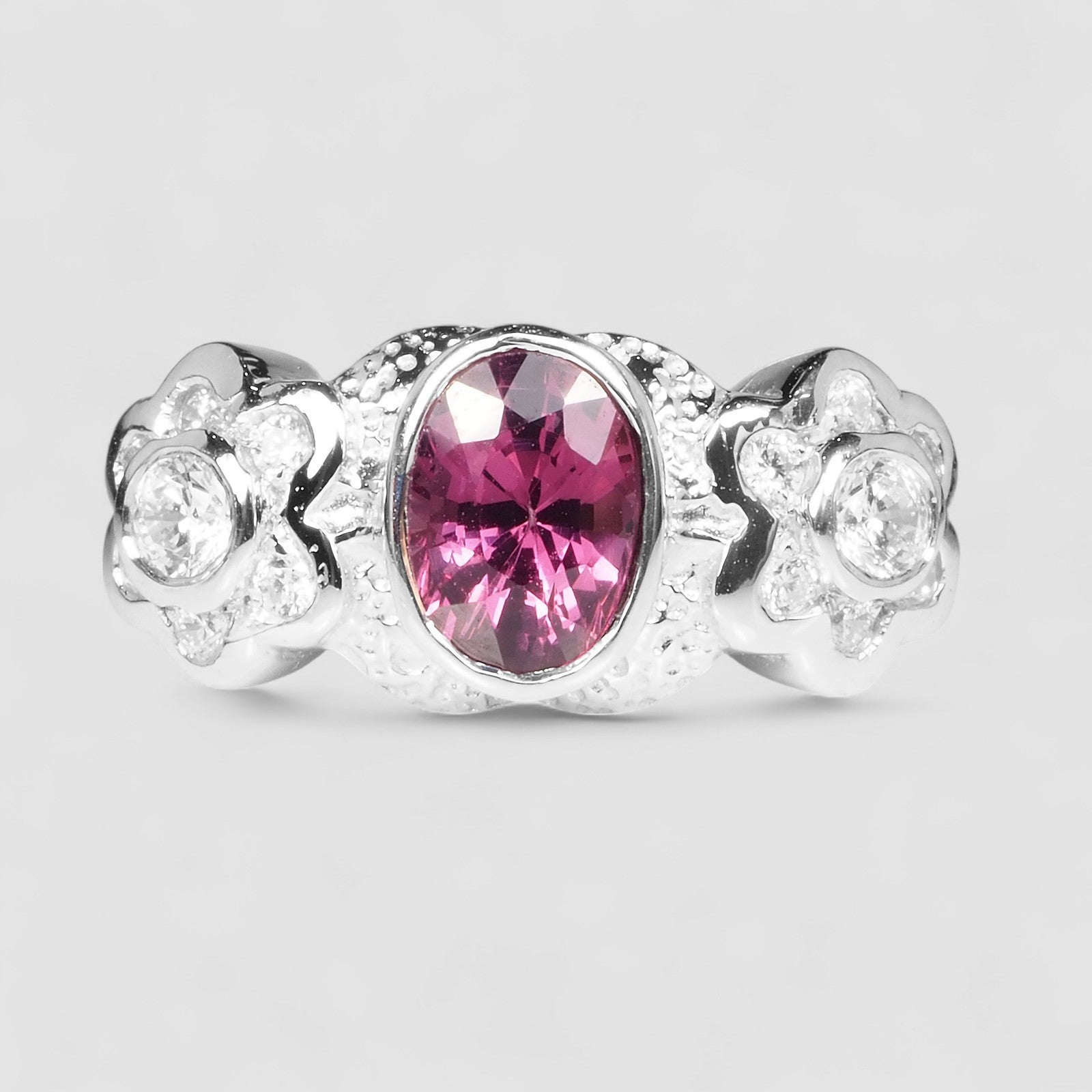 Purple Rhodolite Garnet 925 Sterling Silver Ring