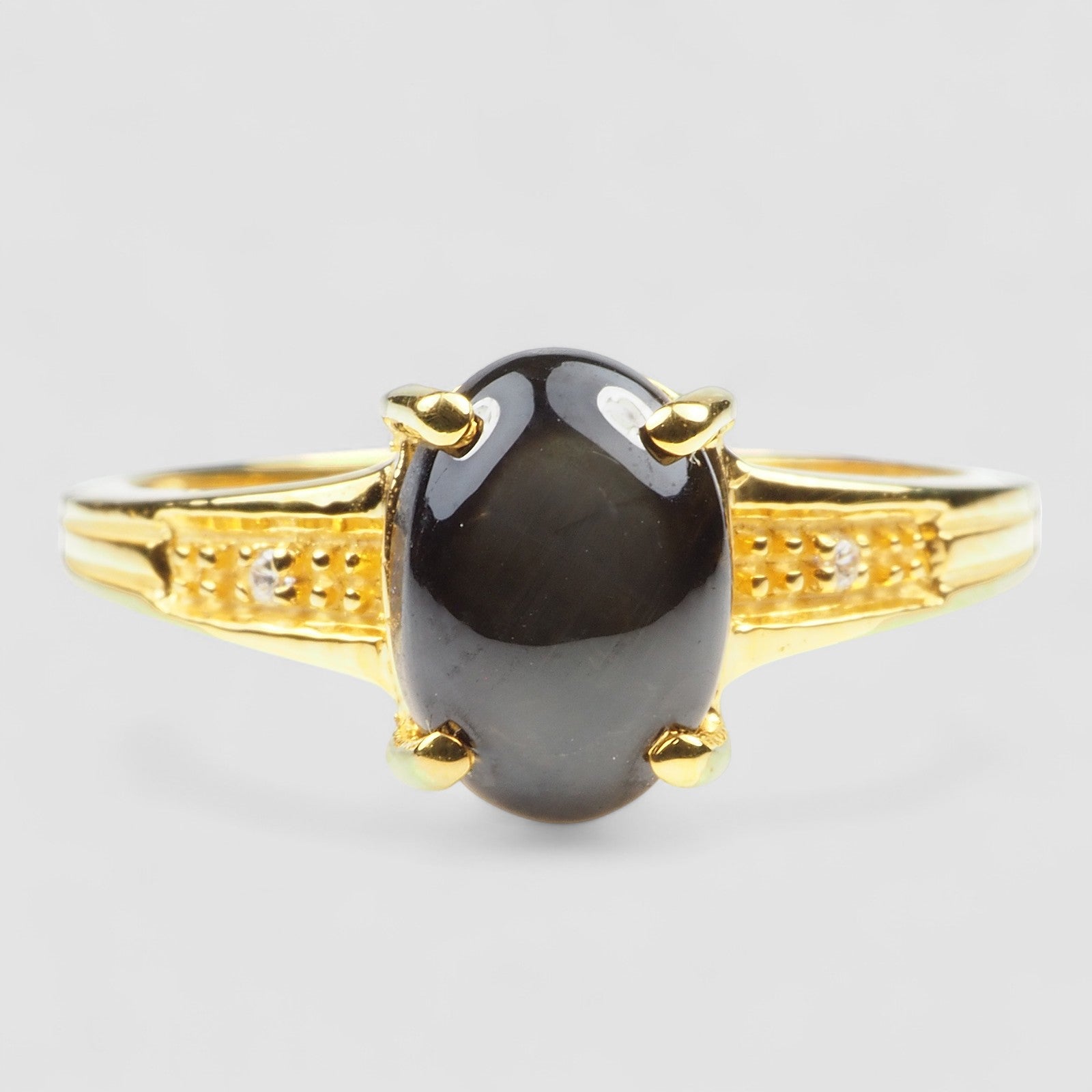 Black Star Sapphire 925 Sterling Silver Ring, Natural Gemstone, Minimalist Ring, Free Resizing