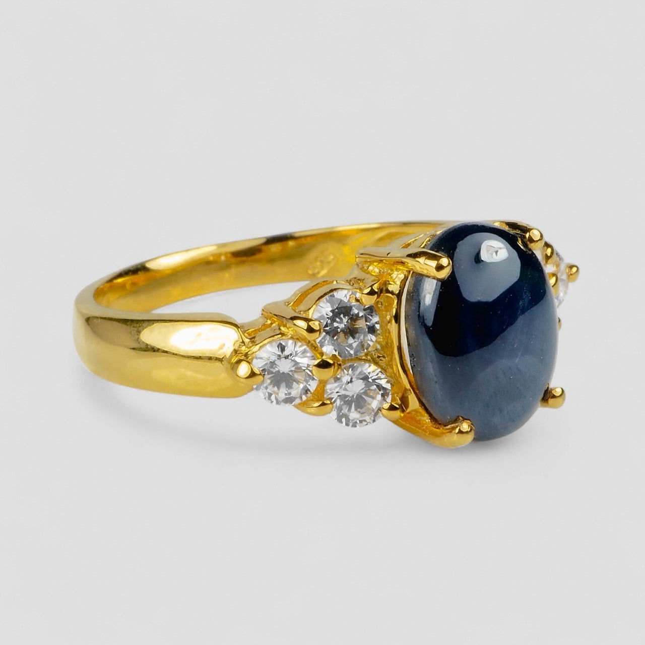 Blue Star Sapphire 925 Sterling Silver Ring