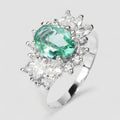 Vivid Green Emerald 925 Sterling Silver Ring