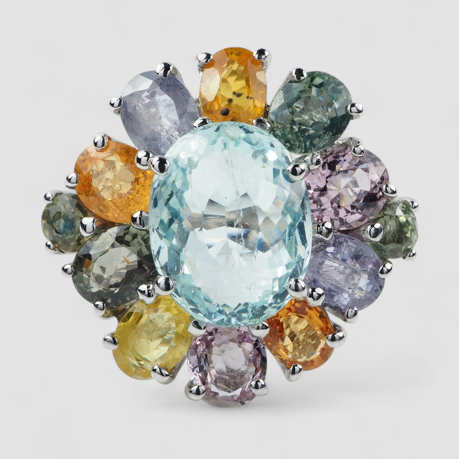 Blue Aquamarine 925 Sterling Silver Ring