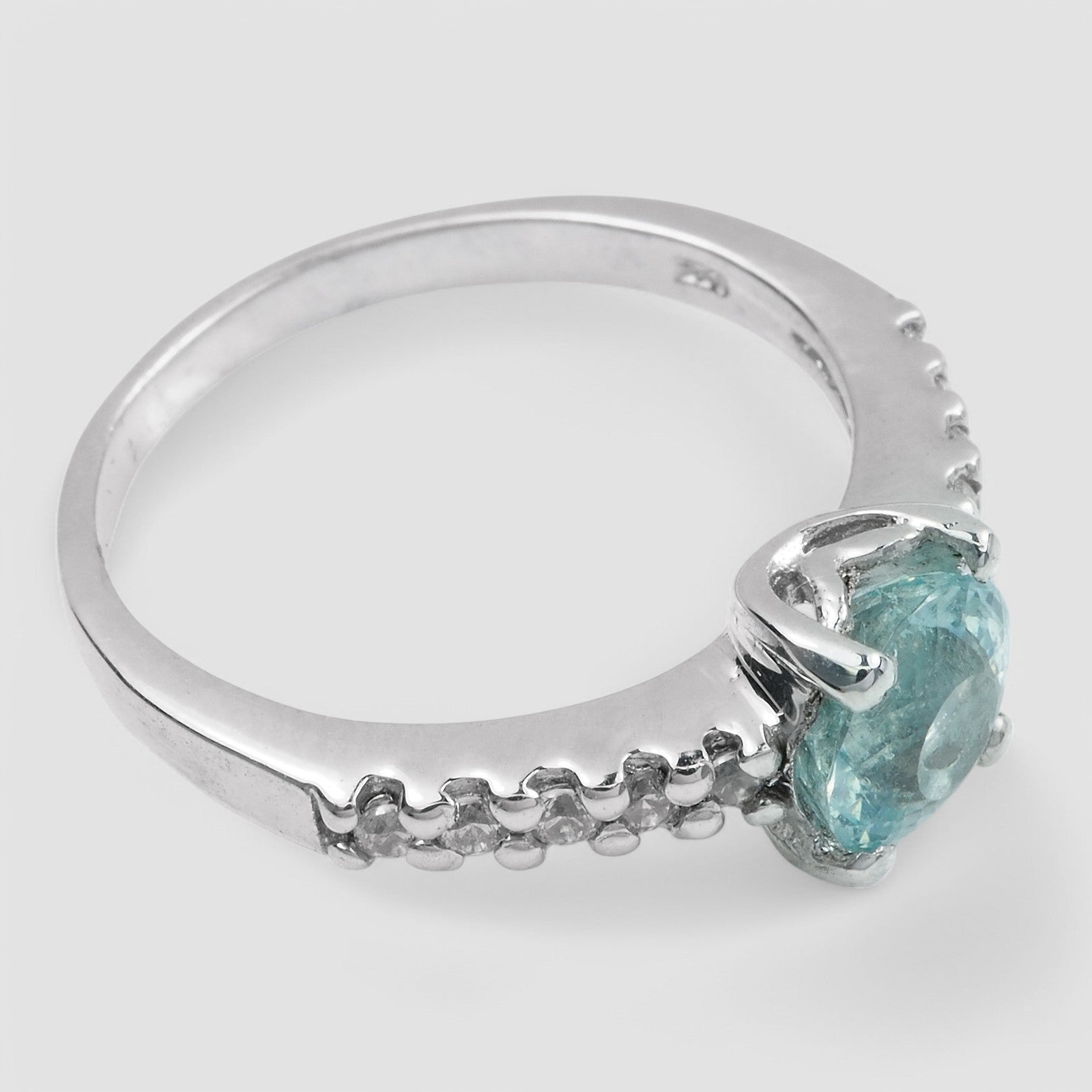Blue Aquamarine 925 Sterling Silver Ring
