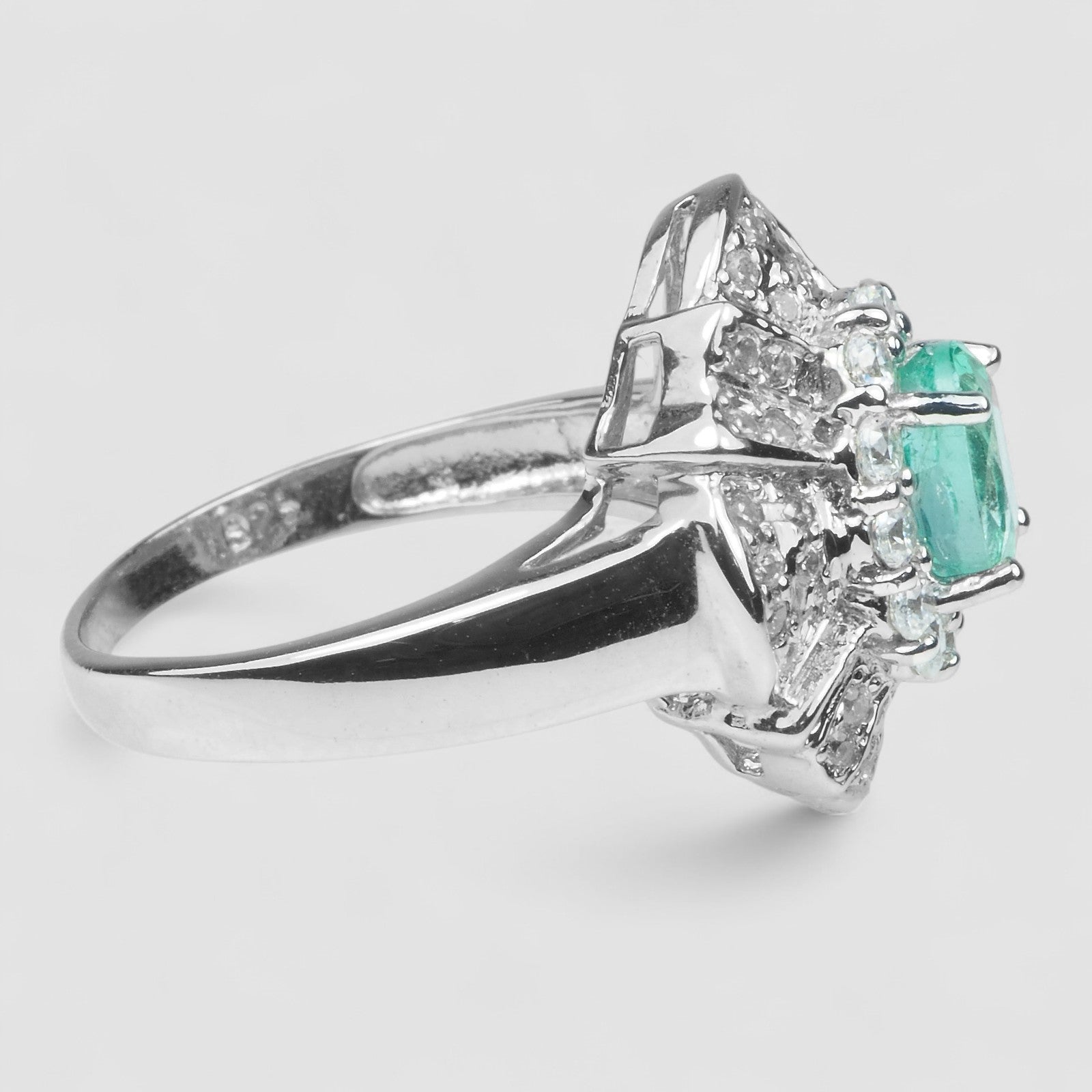 Green Emerald 925 Sterling Silver Ring