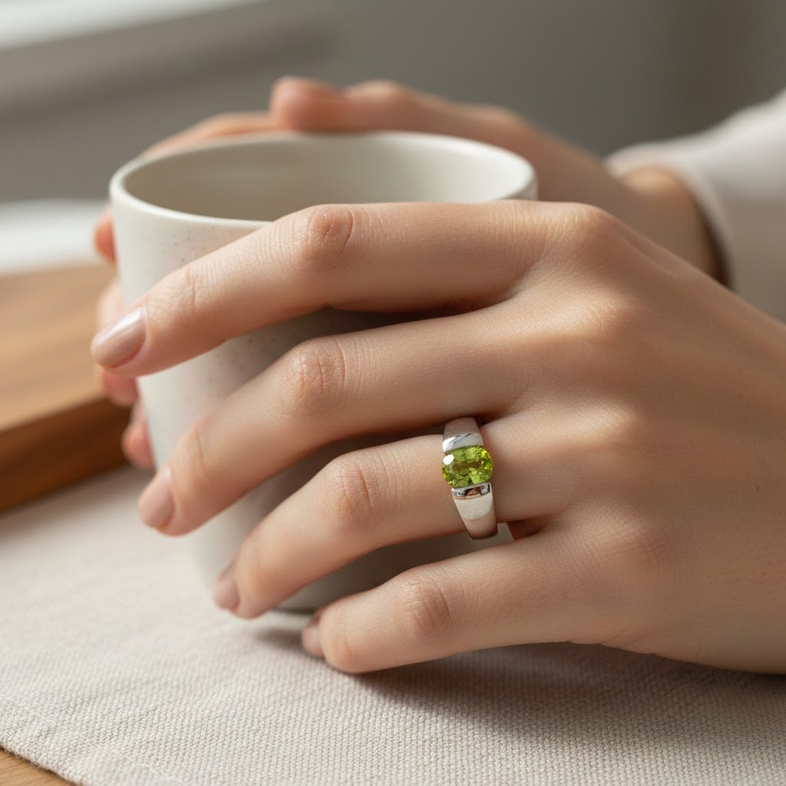Green Tourmaline 925 Sterling Silver Ring