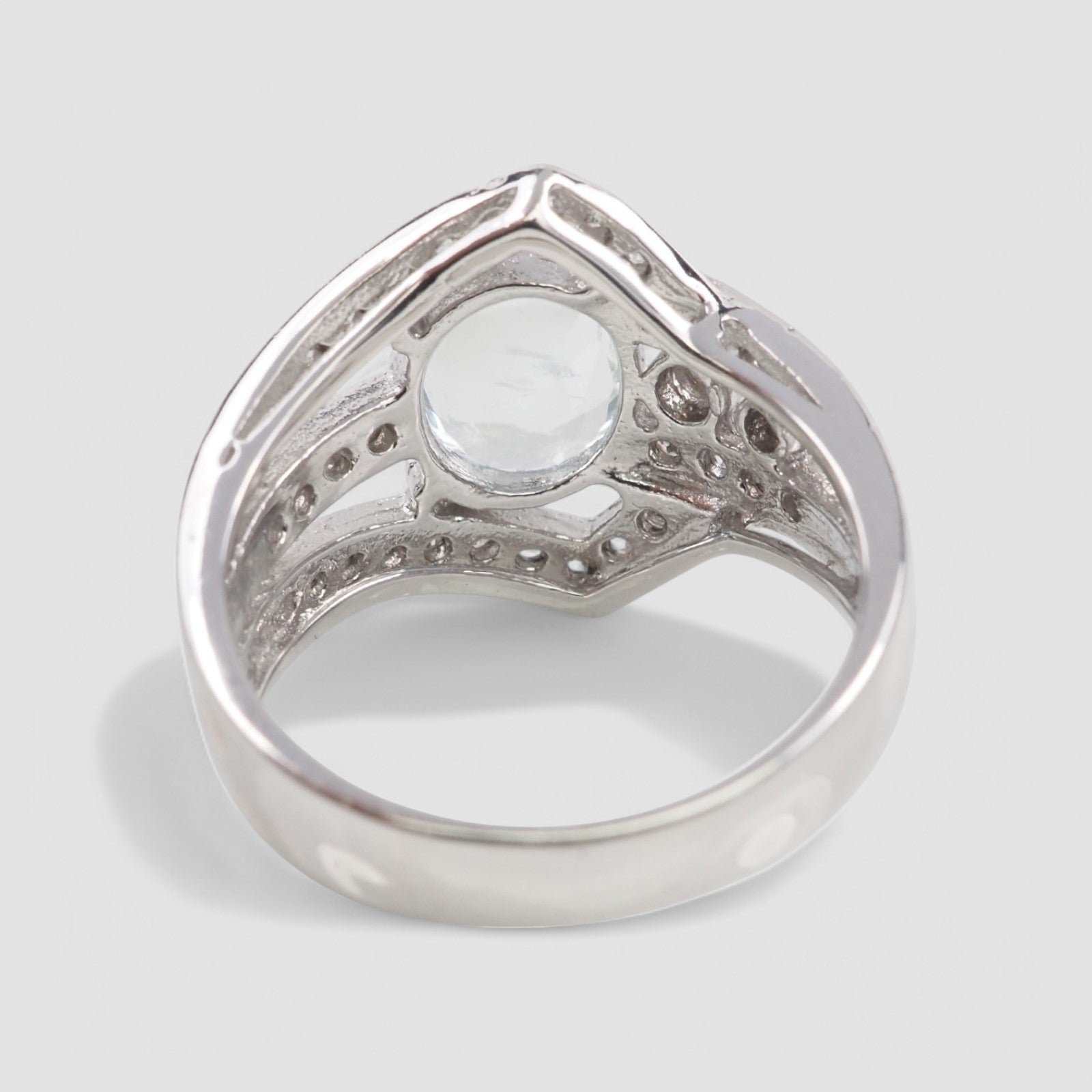 Blue Aquamarine 925 Sterling Silver Ring