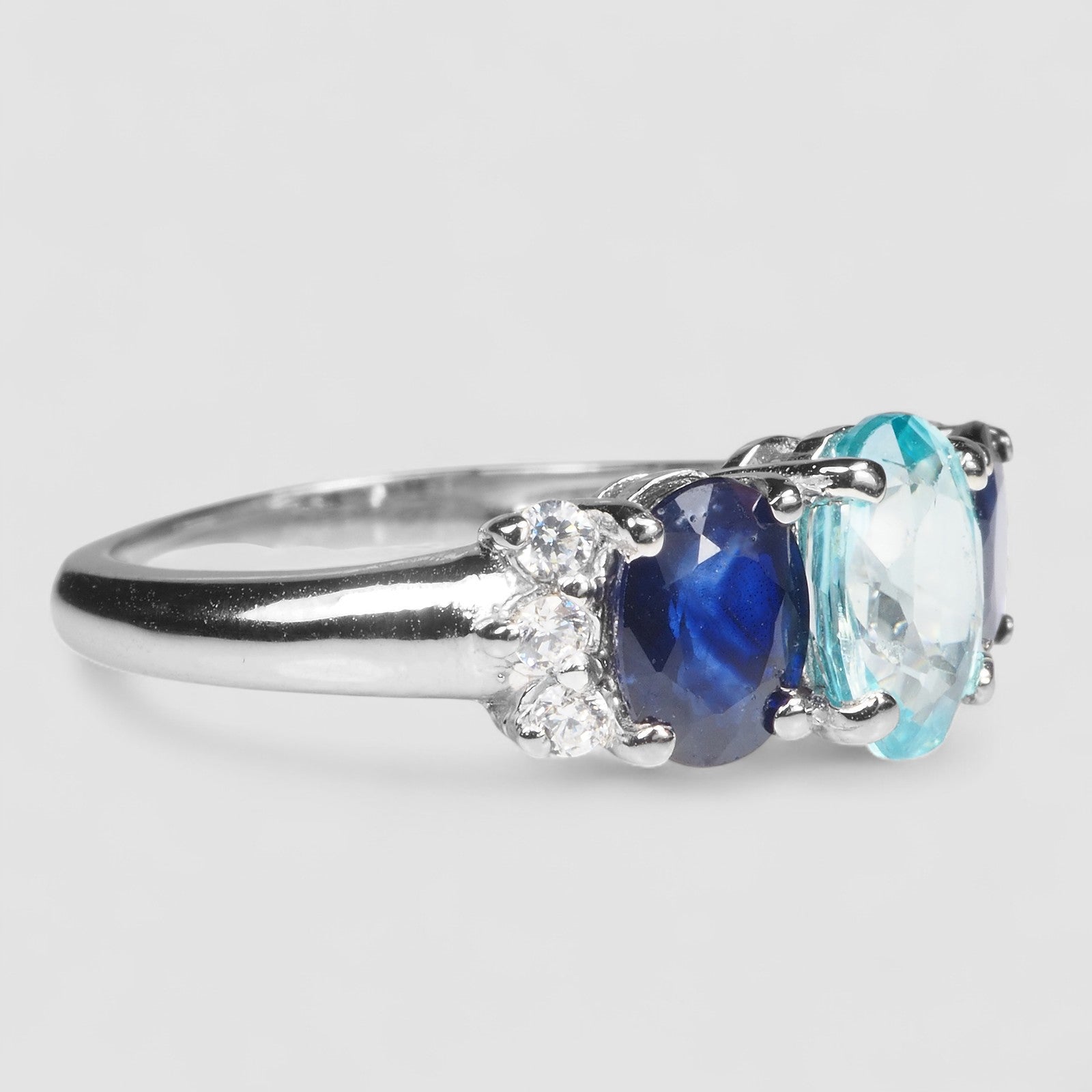 Blue Zircon 925 Sterling Silver Ring