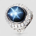 Blue Star Sapphire 925 Sterling Silver Ring
