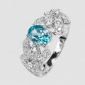 Blue Zircon 925 Sterling Silver Ring