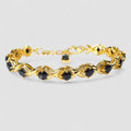 Blue Sapphire 925 Sterling Silver 24K Gold Bracelets, Natural Gemstone