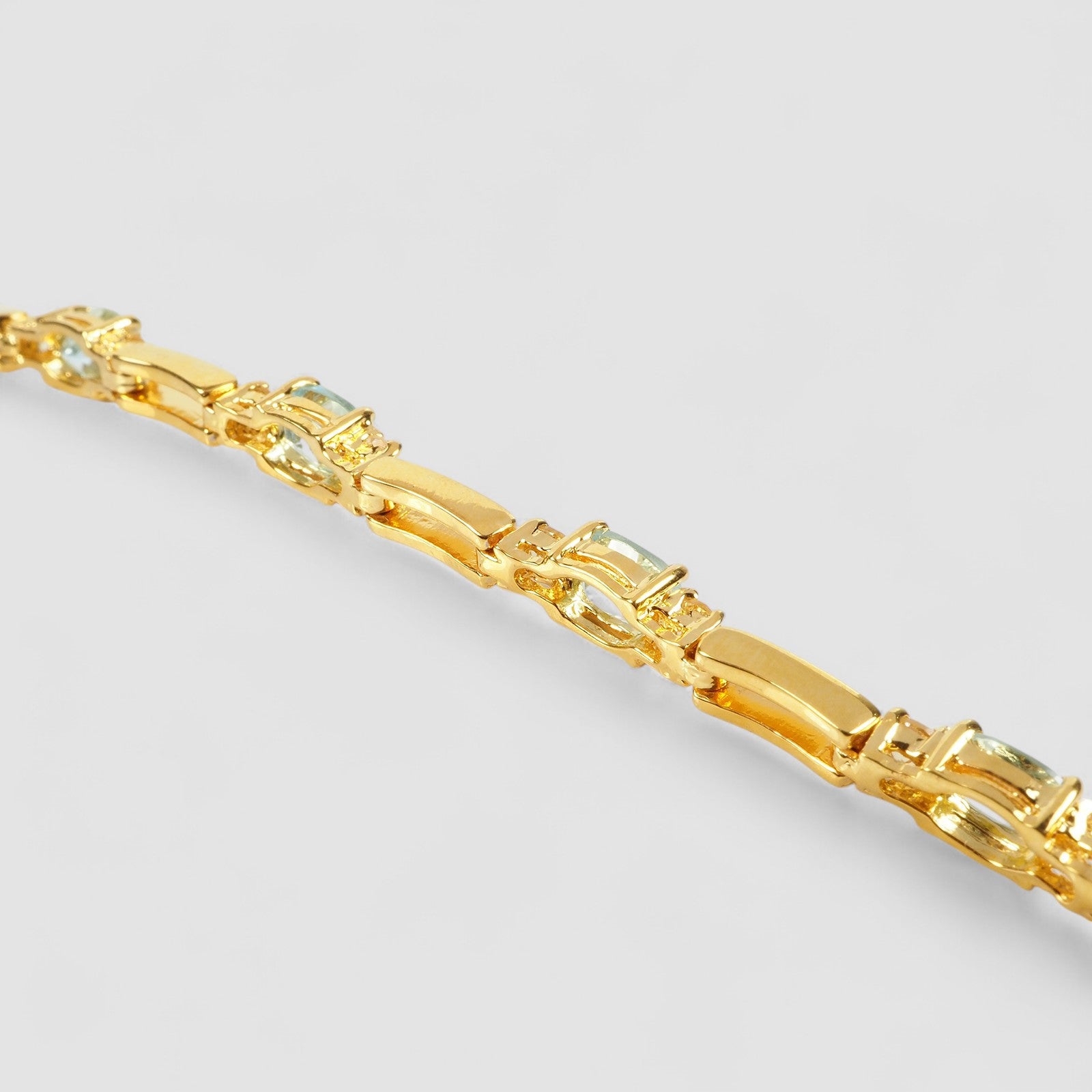 Blue Aquamarine 925 Sterling Silver 24K Gold Bracelets, Dainty Minimalist Everyday Bracelets