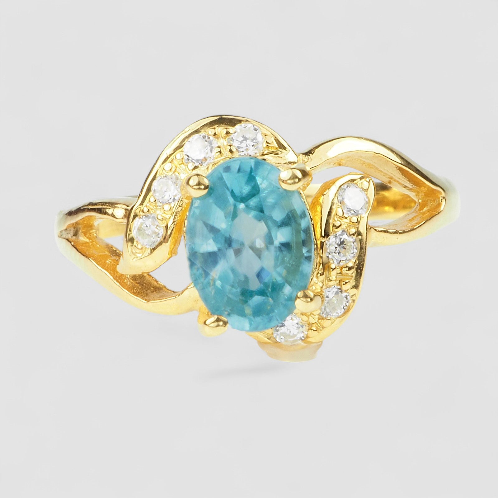 Blue Zircon 925 Sterling Silver Ring