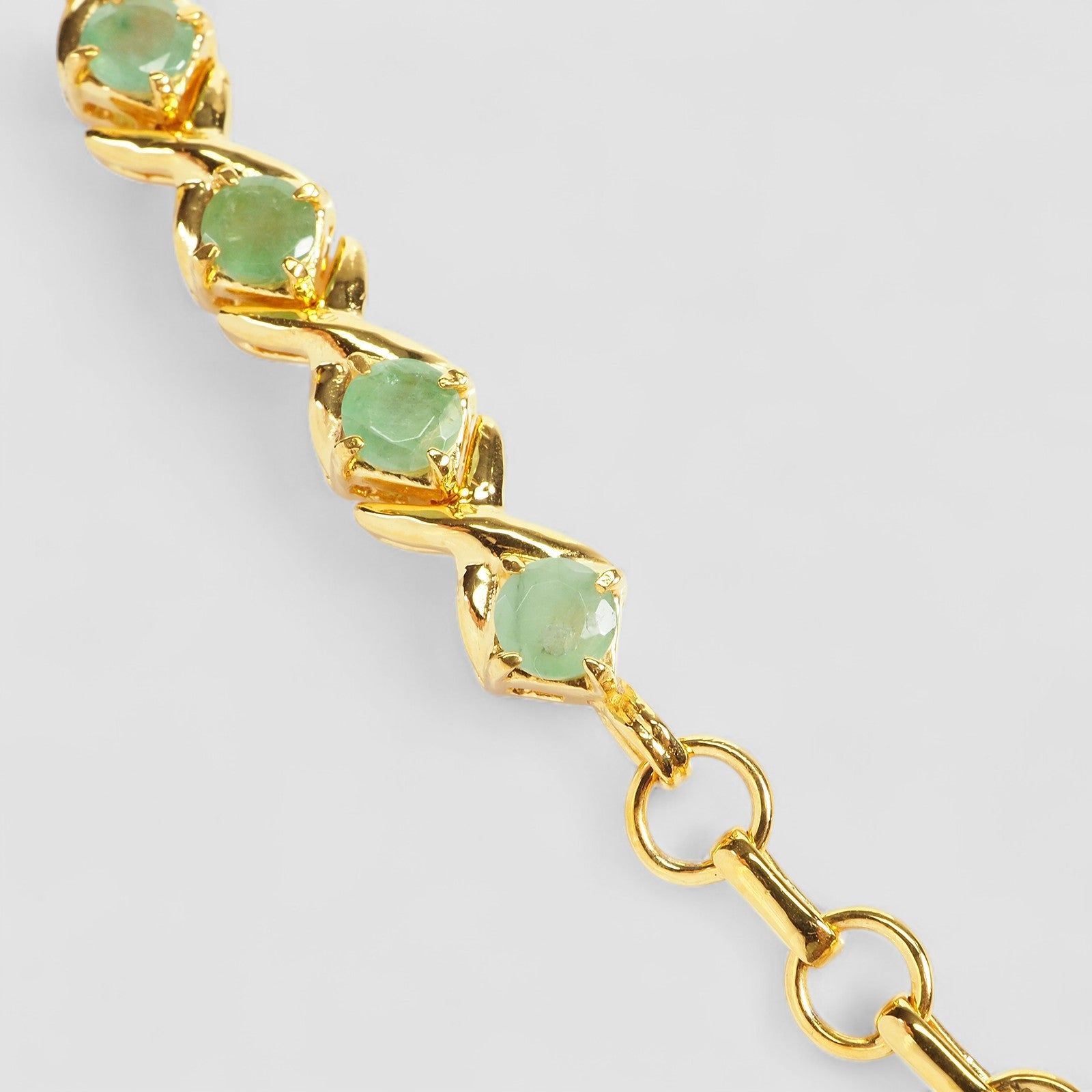 Green Emerald 925 Sterling Silver 24K Gold Bracelets, Birthday Gift, Dainty Bracelets