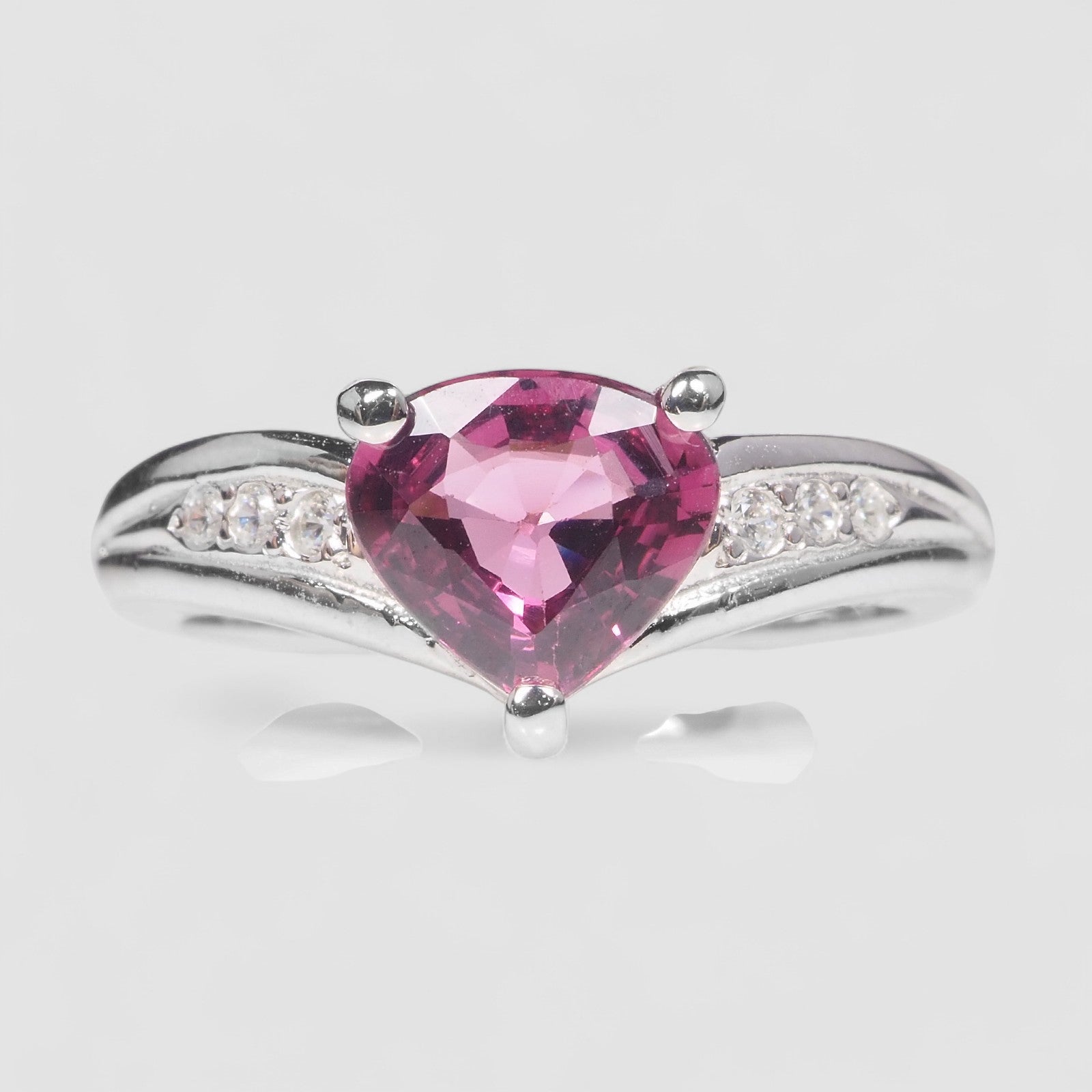 Pink Rhodolite Garnet 925 Sterling Silver Ring
