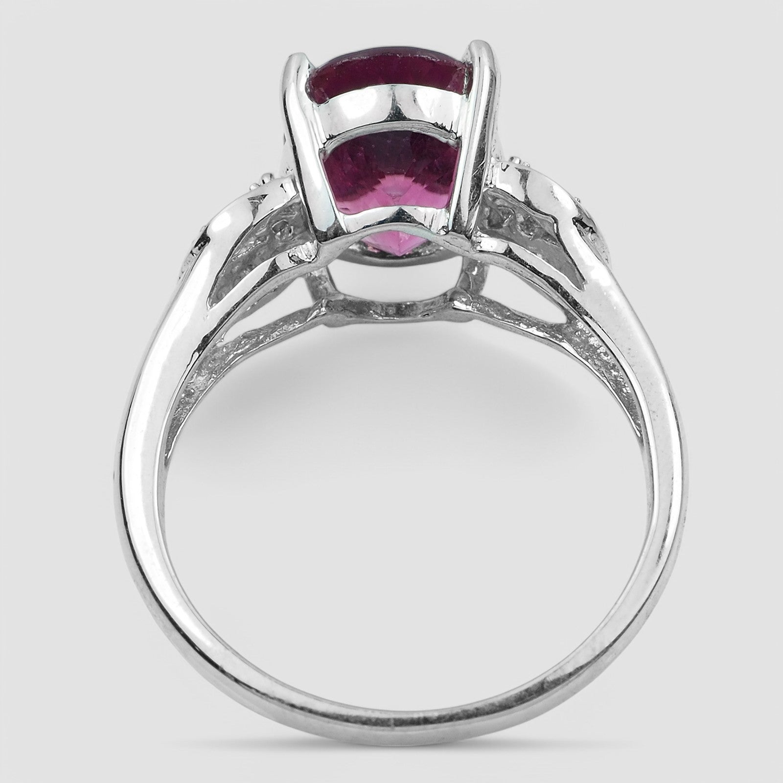 Natural Vivid Pink Tourmaline Ring Sterling Silver, 925 Boho Style Everyday Ring