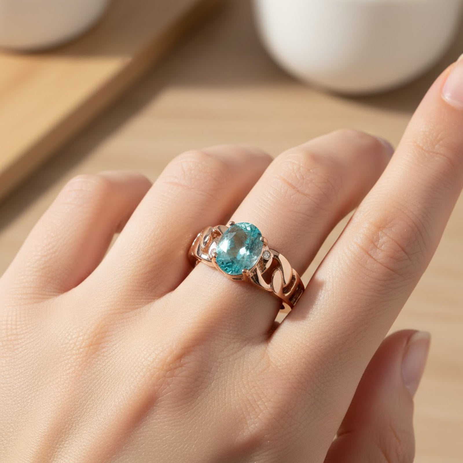Neon Blue Apatite 925 Sterling Silver Ring