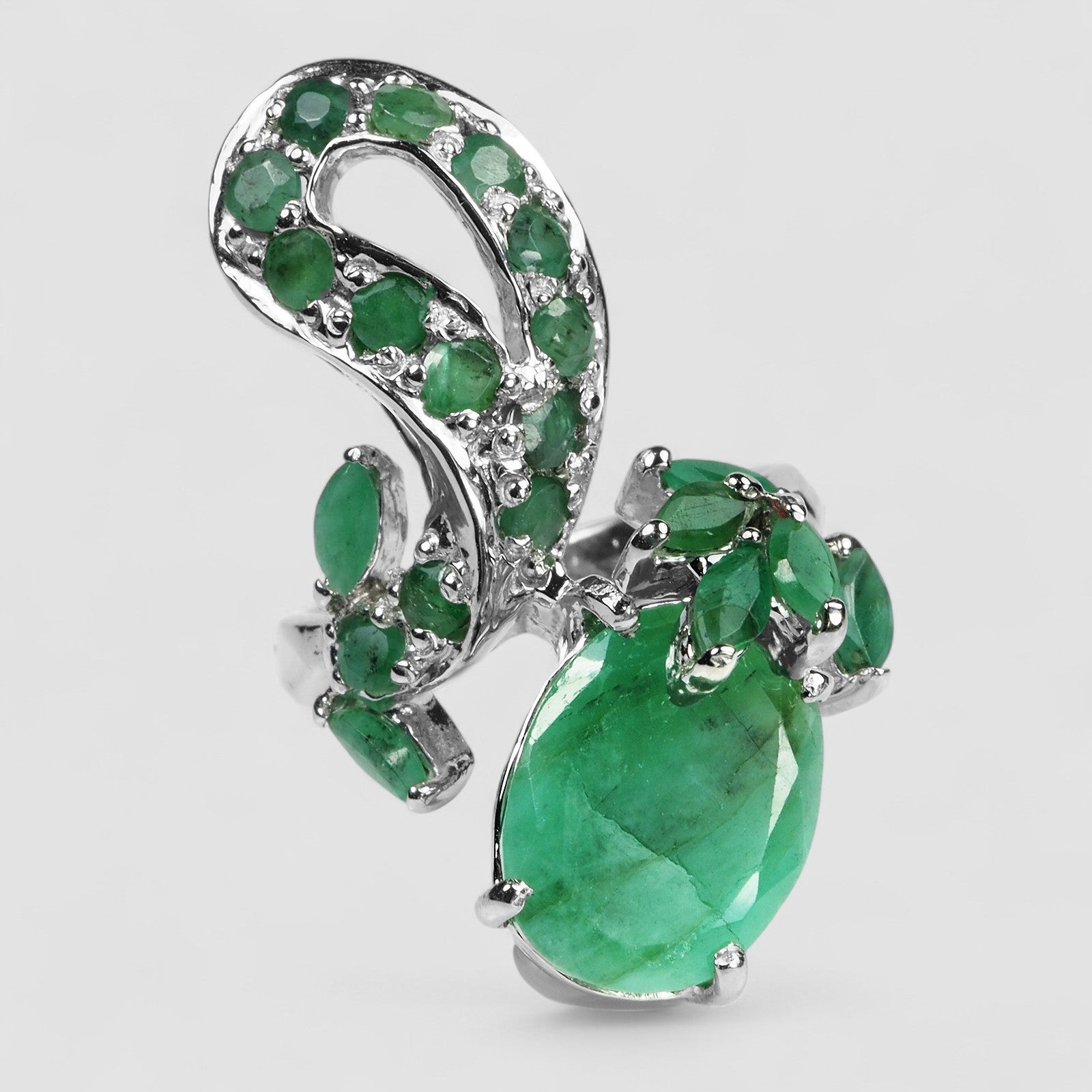 Green Emerald 925 Sterling Silver Rings, Birthday Gift, Dainty Ring