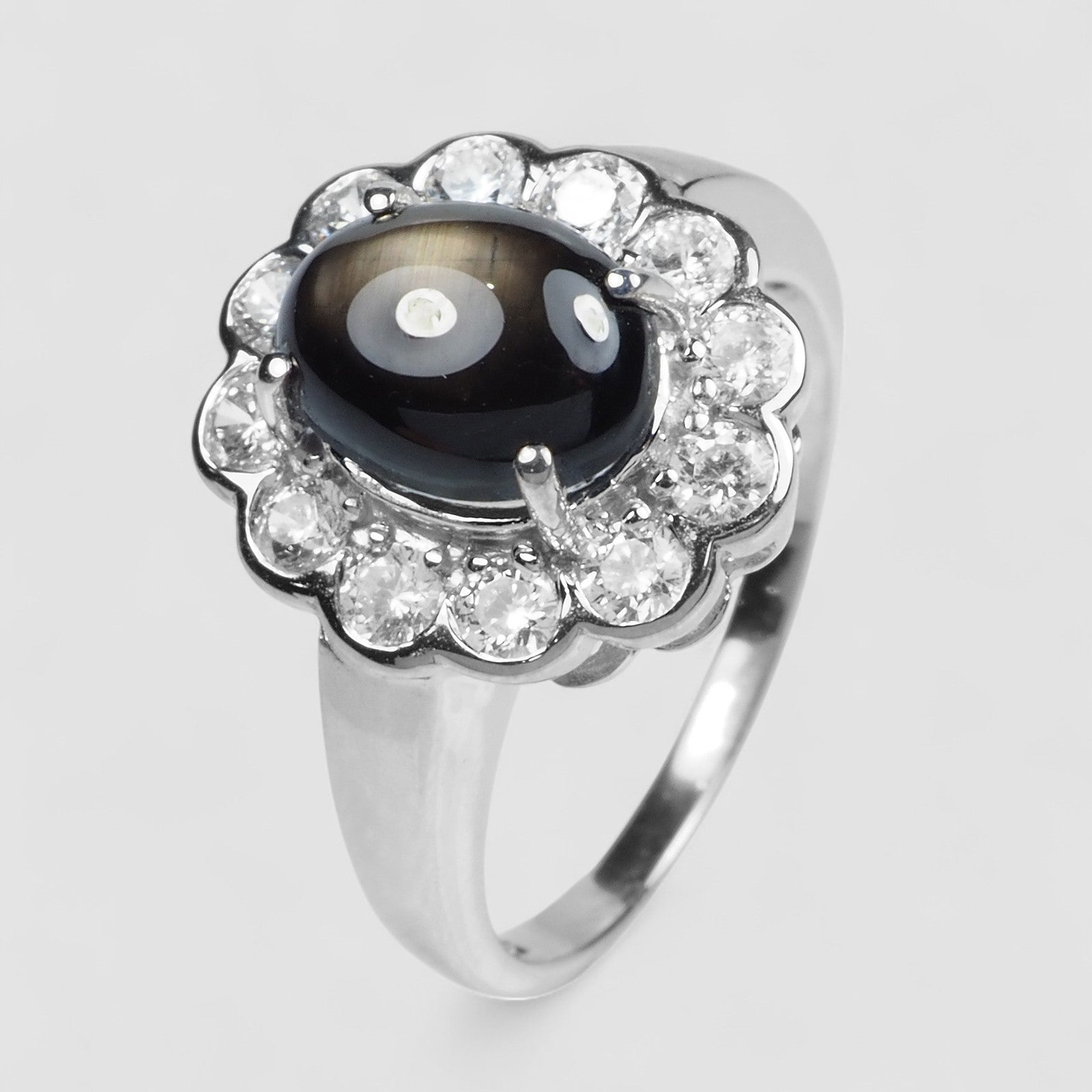 Black Star Sapphire 925 Sterling Silver Ring, Aniversary Gift, Dainty Ring, Free Resizing