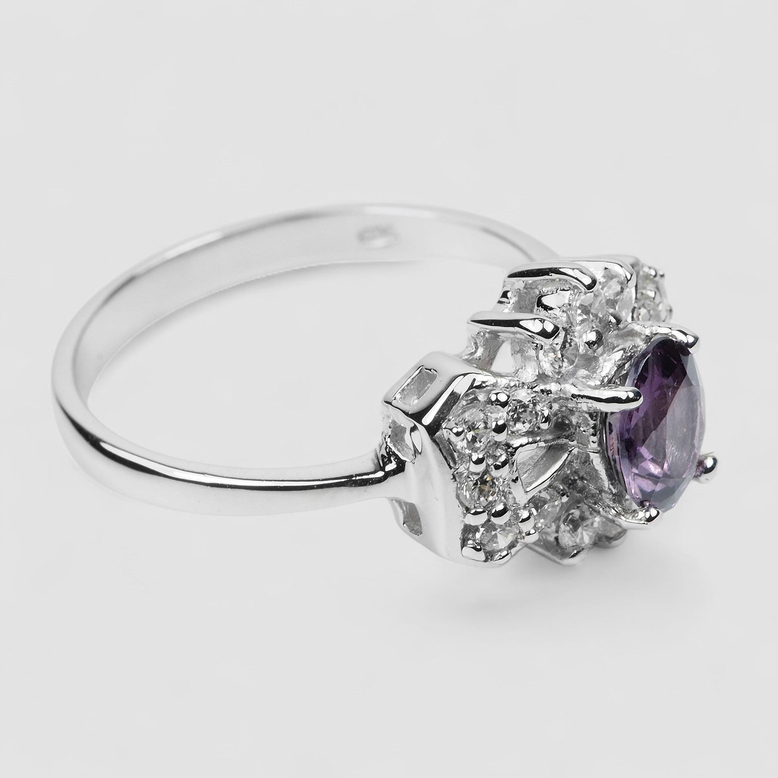 Brilliant Purple Spinel 925 Sterling Silver Ring