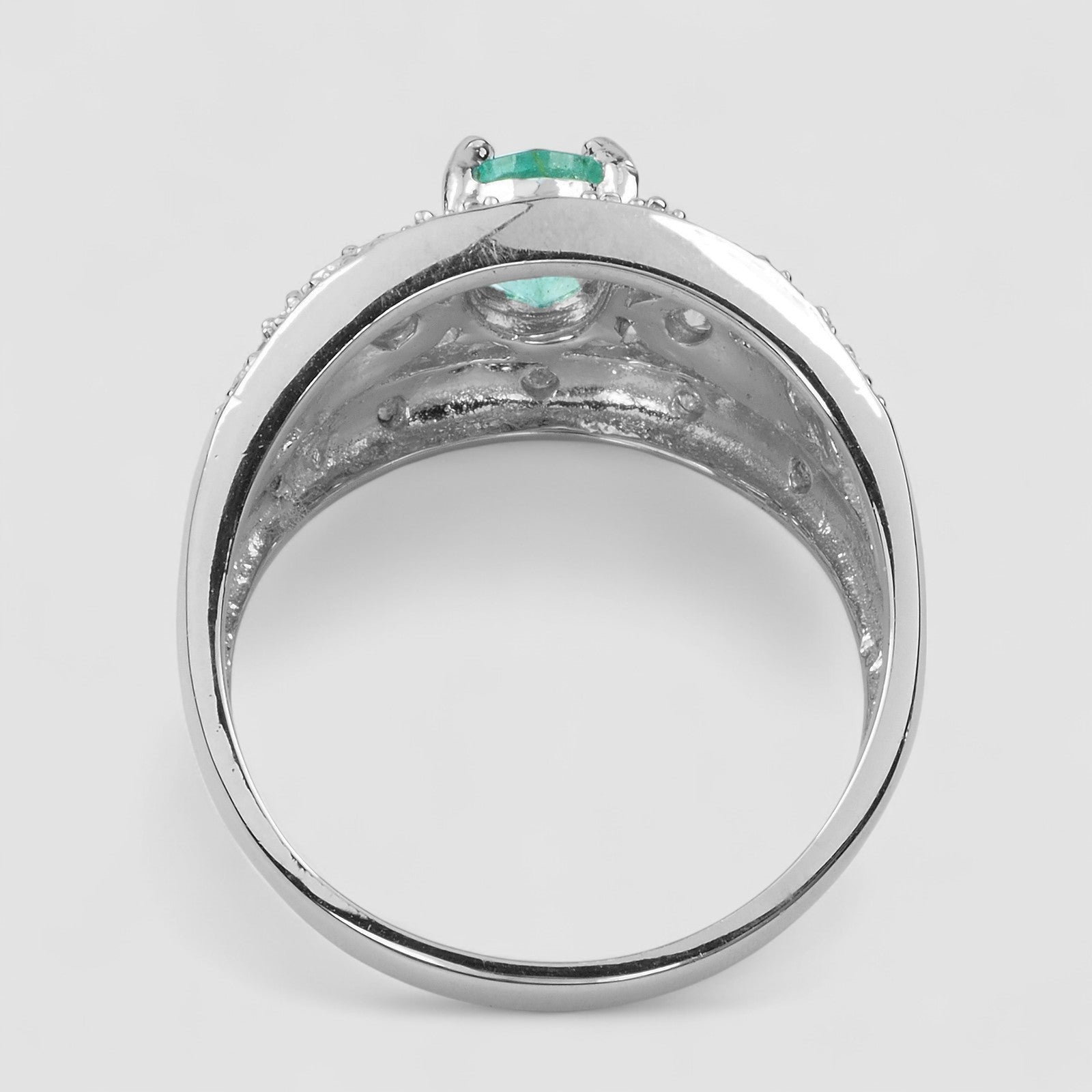 Natural Green Emerald 925 Sterling Silver Ring
