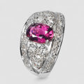 Vivid Pink Tourmaline 925 Sterling Silver Ring