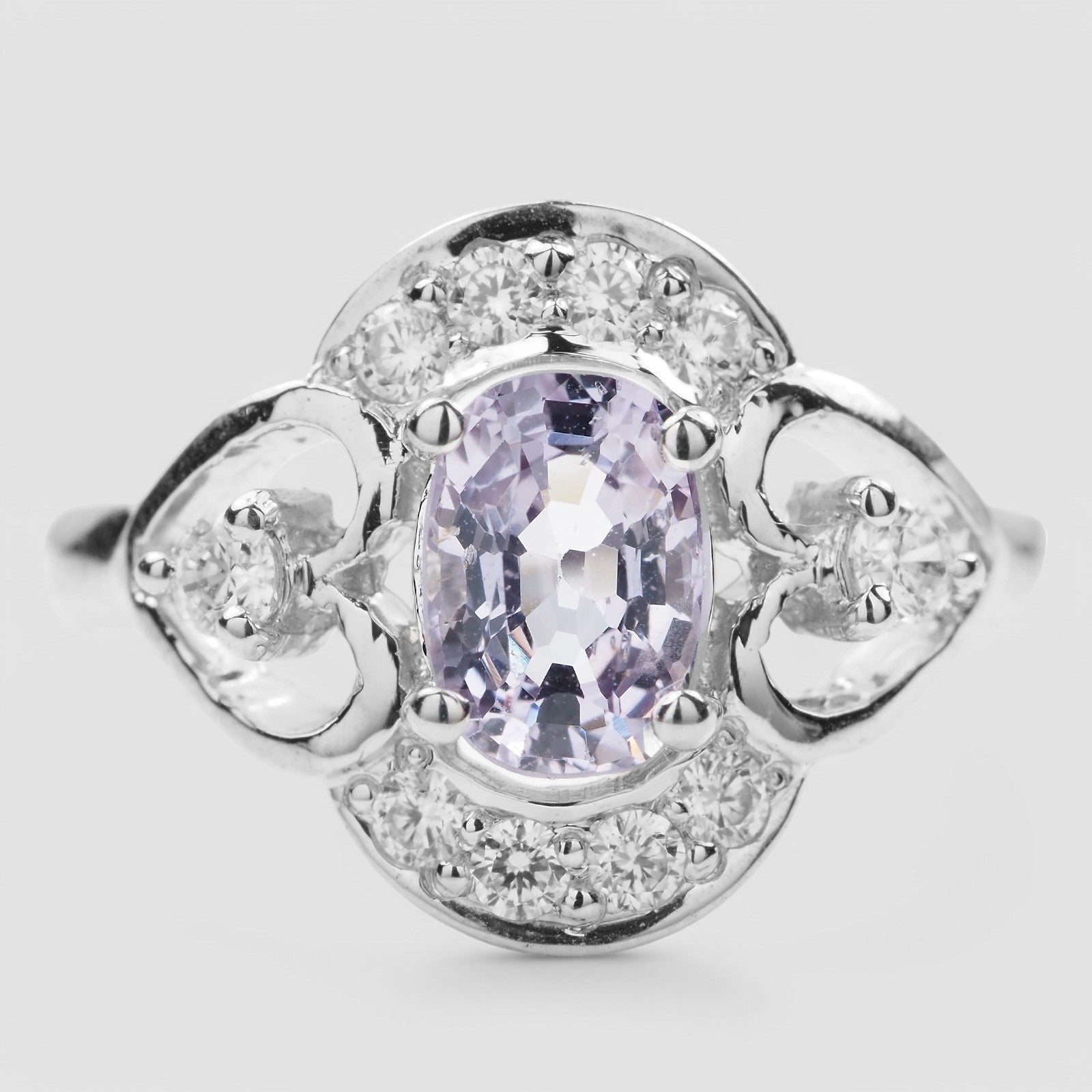 Gray Violet Spinel 925 Sterling Silver Ring, Dainty Minimalist Everyday Ring