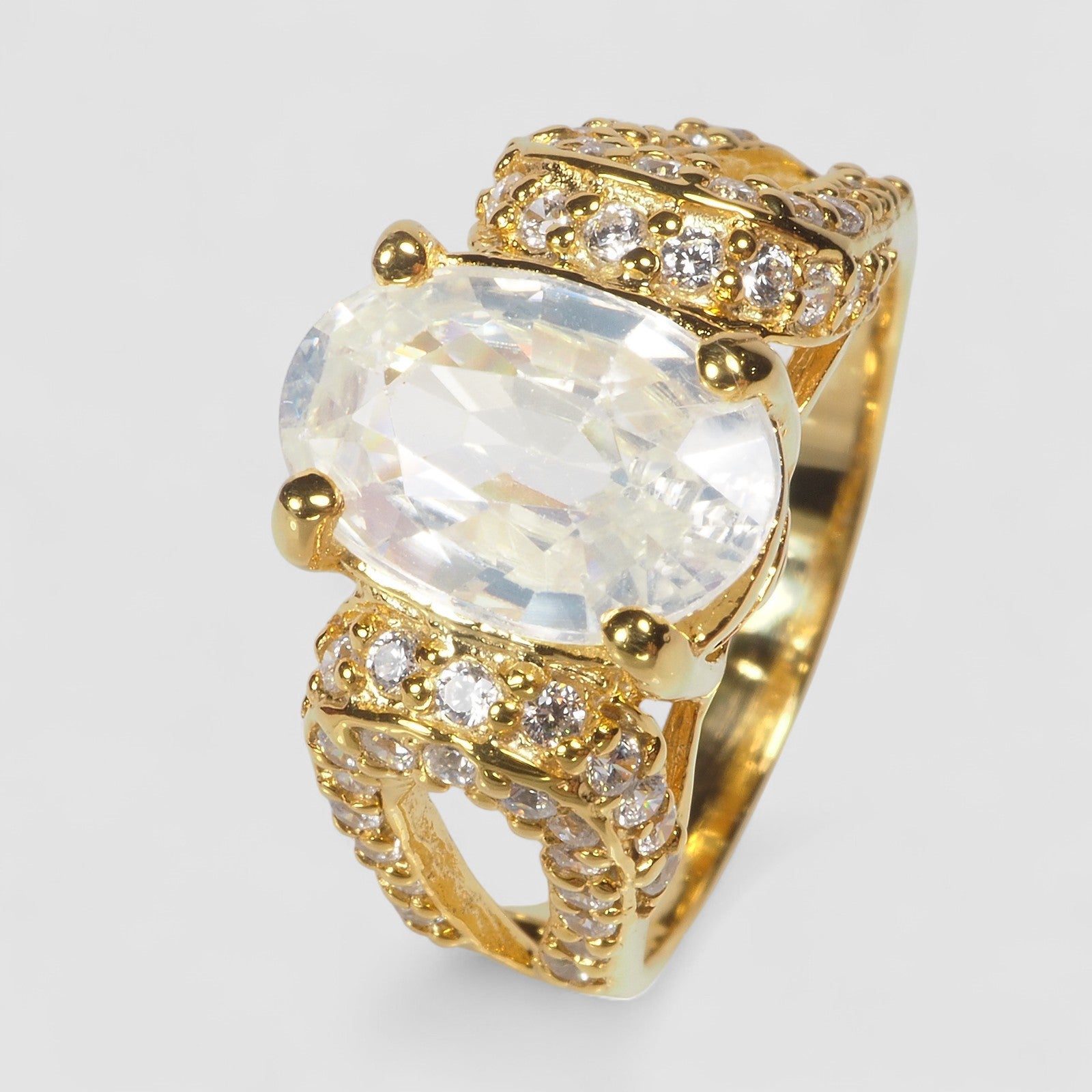 JEWELRY FINE RING WHITE ZIRCON 925 STERLING SILVER