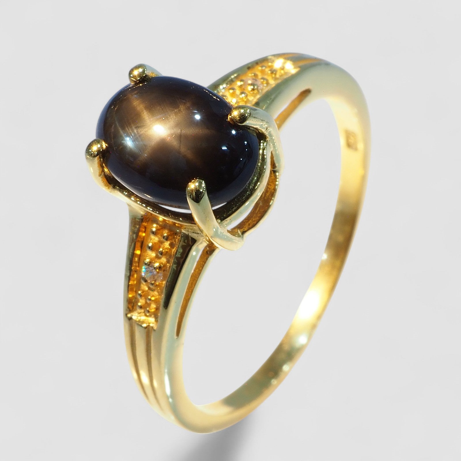 Black Star Sapphire 925 Sterling Silver Ring, Natural Gemstone, Minimalist Ring, Free Resizing