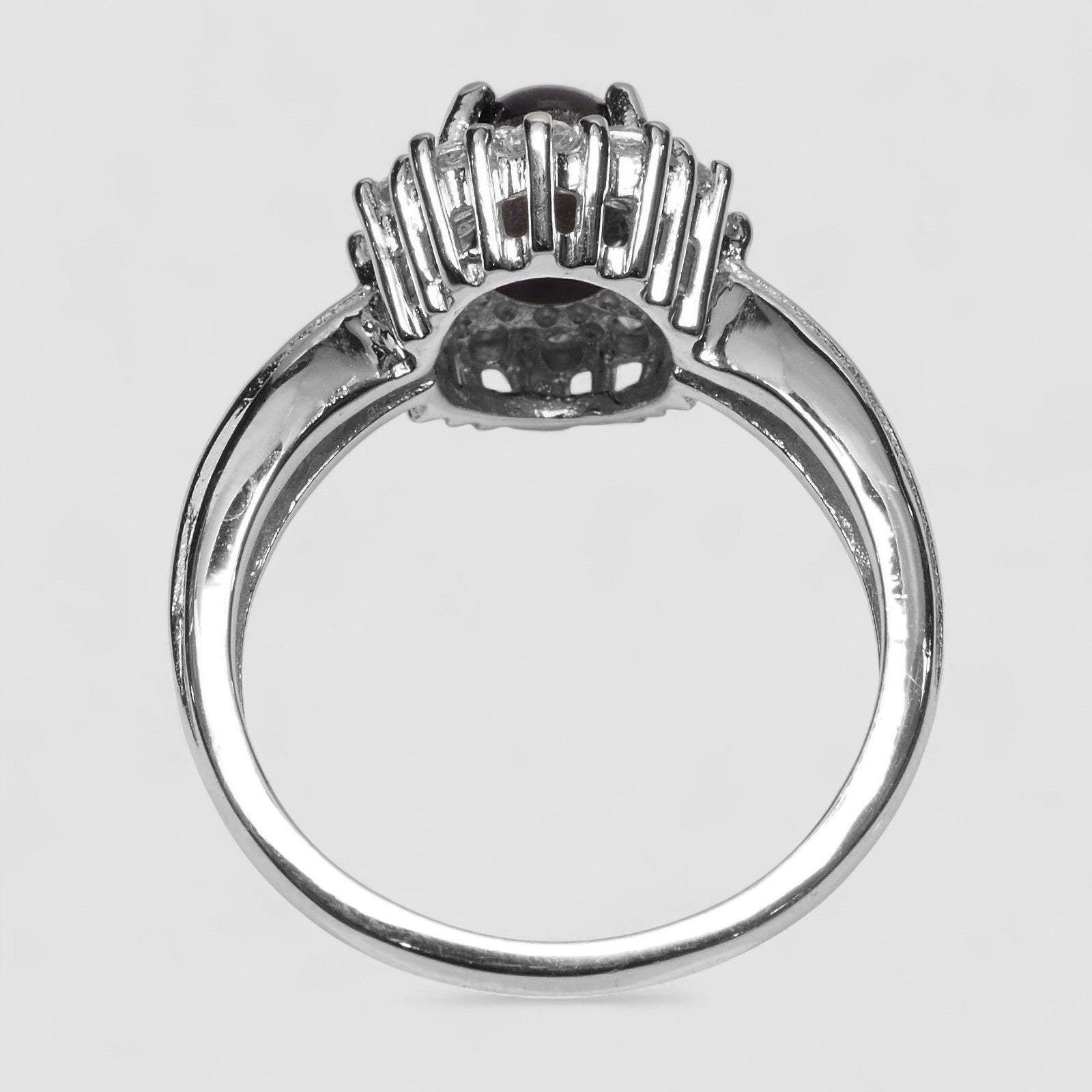 Thailand Royal Black Star Sapphire 925 Sterling Silver Ring