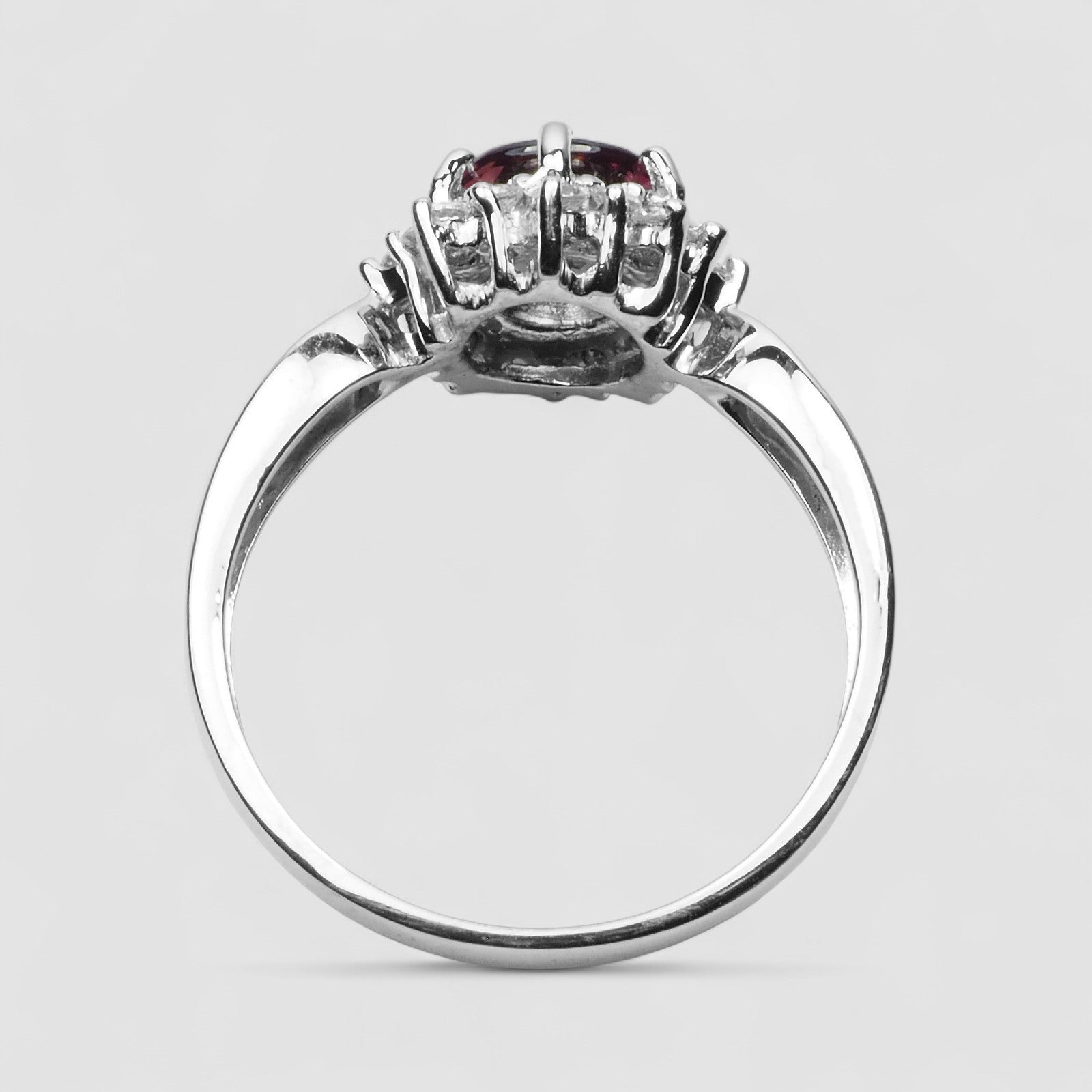 RARE PINK TOURMALINE 925 STERLING SILVER WHITE GOLD PLATED