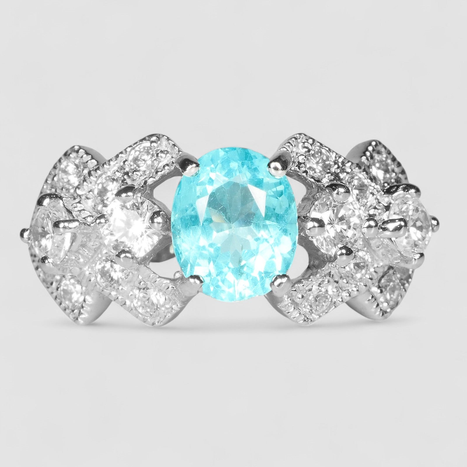 Neon Blue Apatite 925 Sterling Silver Ring