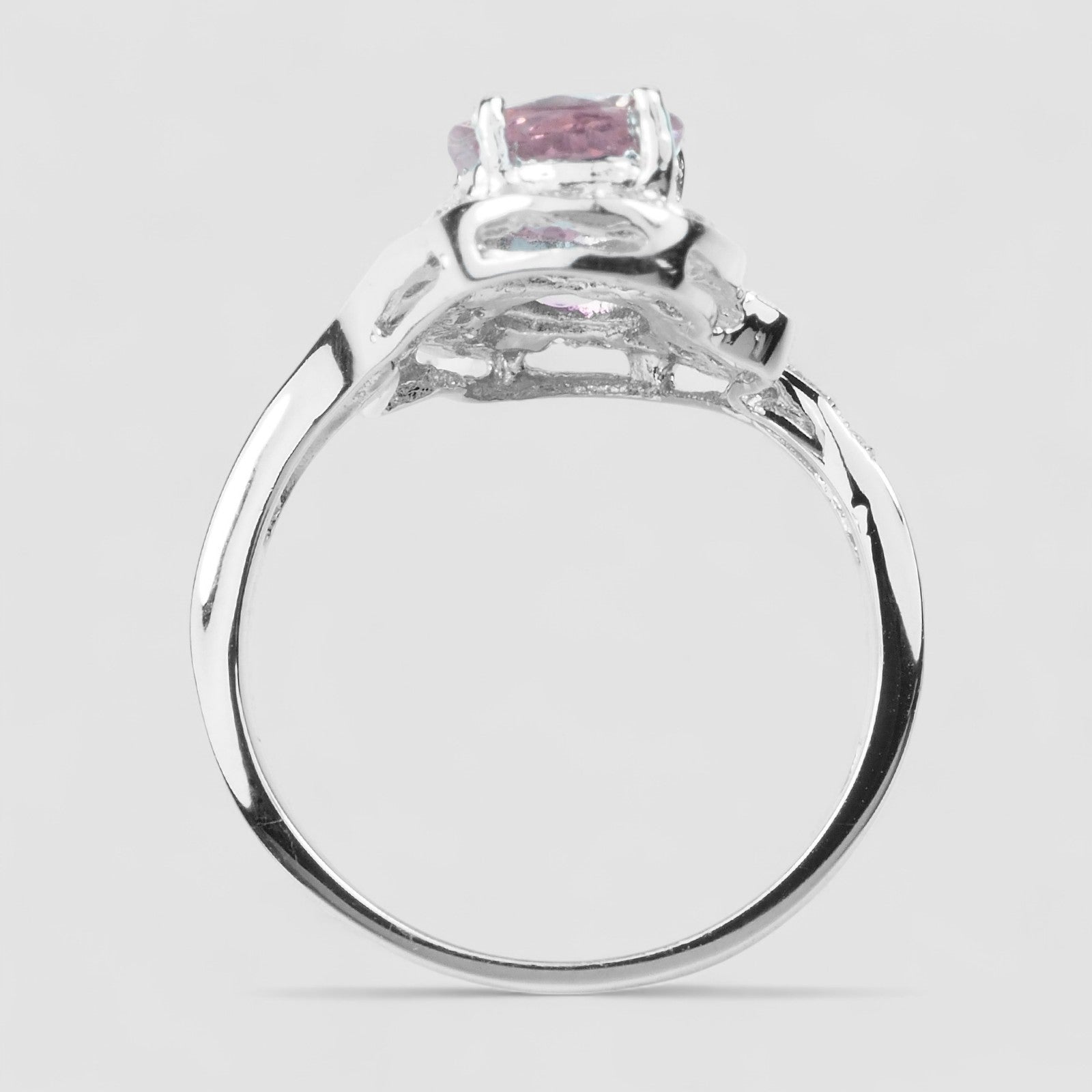 Bunny Pink Tourmaline Ring Sterling Silver 925, Natural Gemstone, Everyday