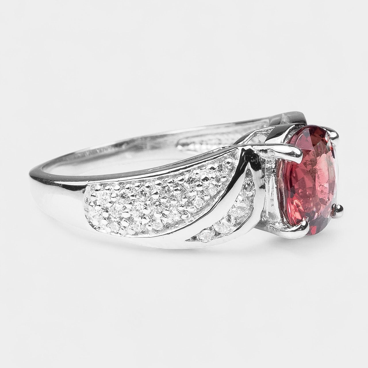RED ZIRCON 925 STERLING SILVER