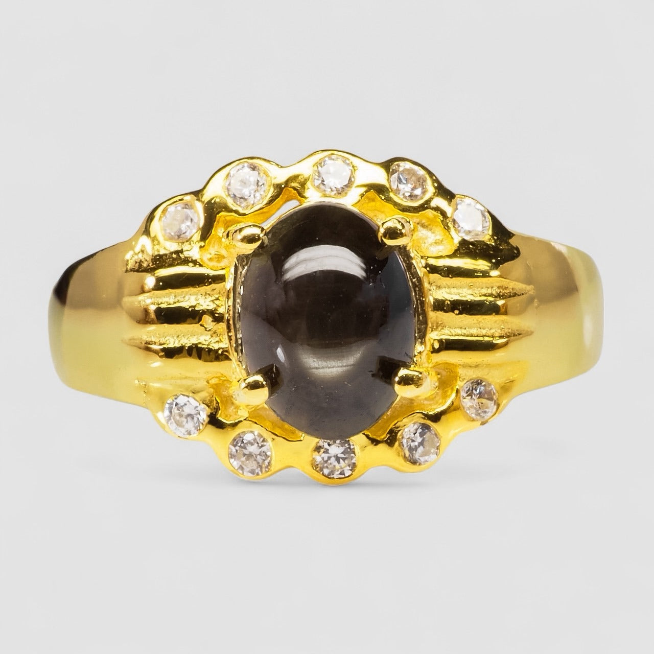 Black Star Sapphire 925 Sterling Silver Ring