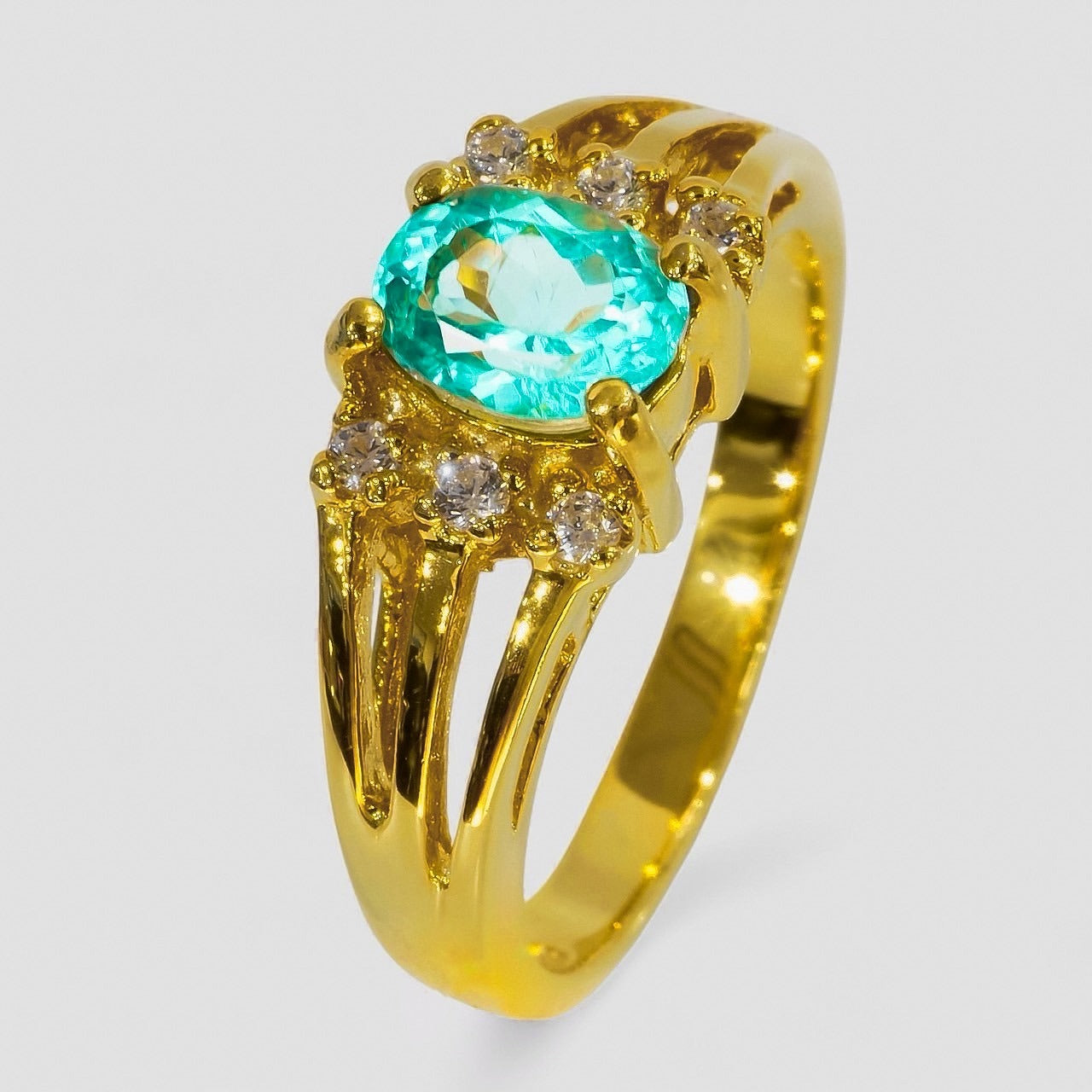 Blue Green Paraiba Tourmaline 925 Sterling Silver Ring