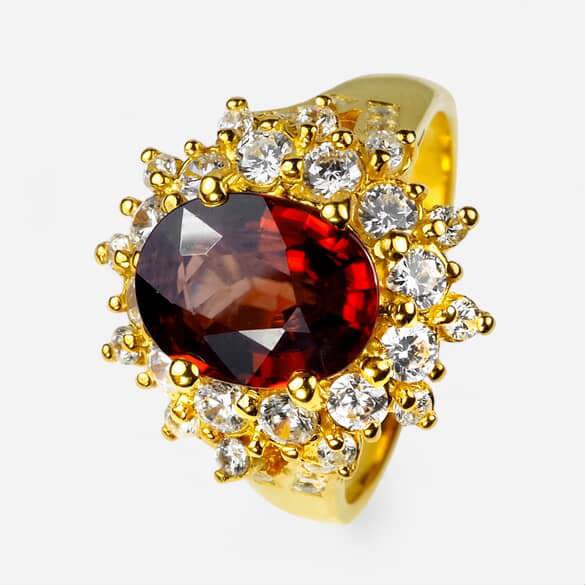 RED ZIRCON HANDMADE FINISH JEWELRY RINGS