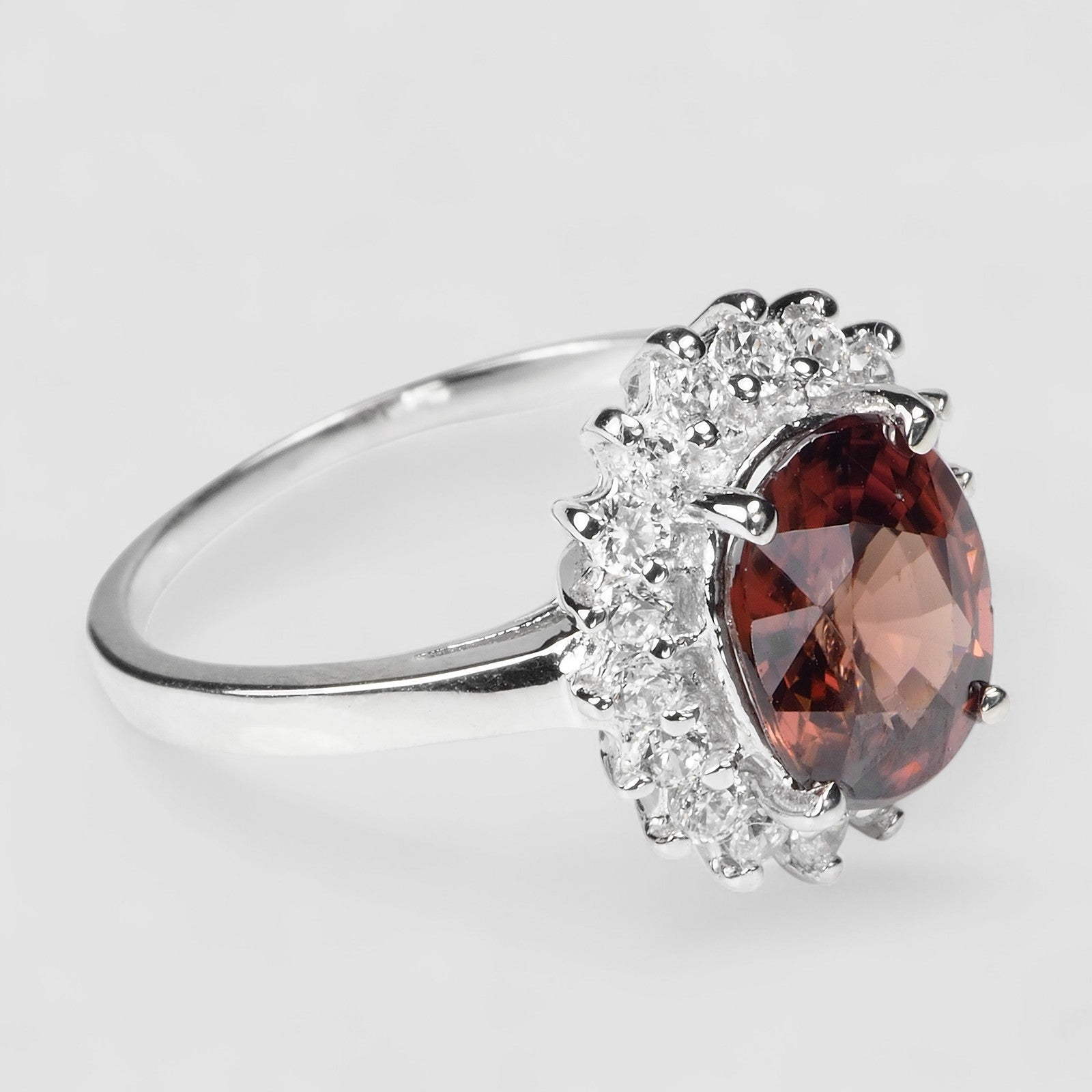 FINE JEWELRY RINGS RED ZIRCON 925 STERLING SILVER