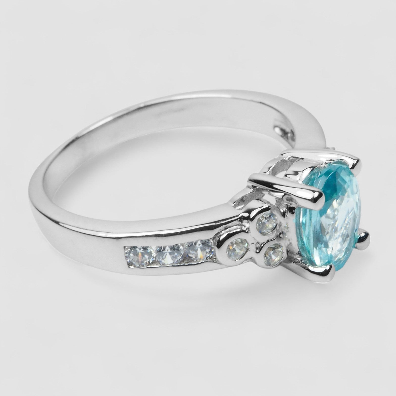 Blue Zircon 925 Sterling Silver Ring