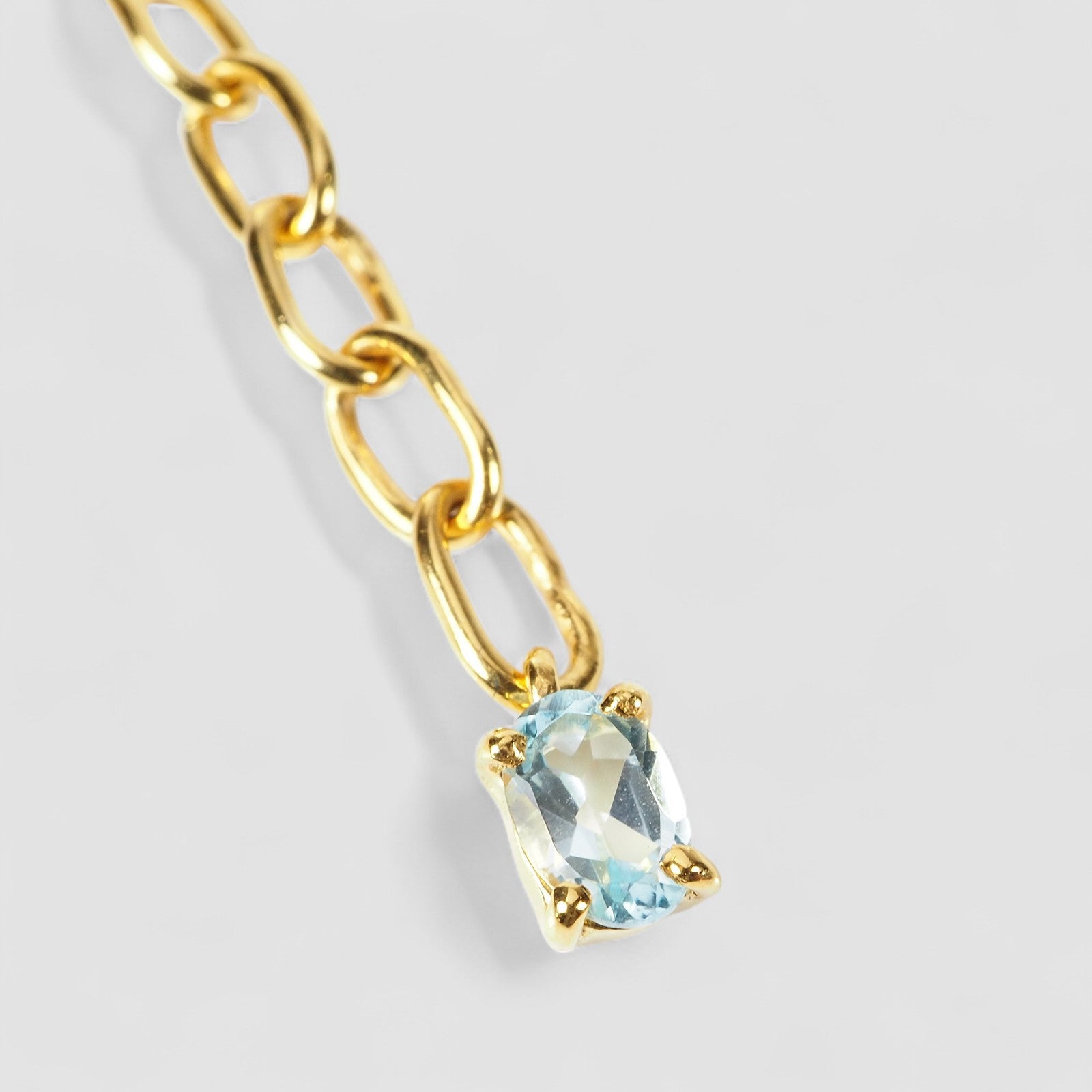 Blue Aquamarine 925 Sterling Silver 24k Gold Bracelets, Natural Gemstone, Minimalist Bracelets