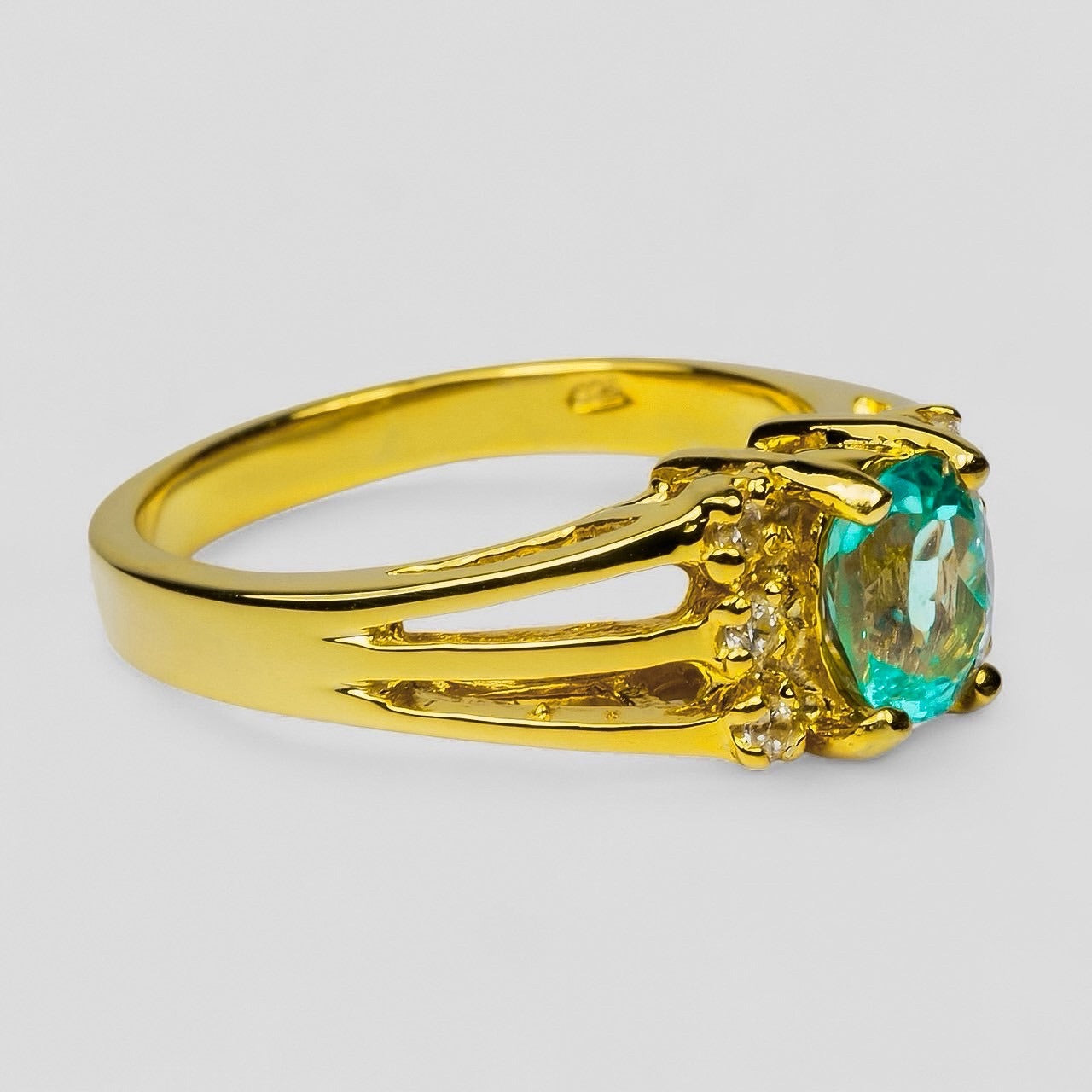 Blue Green Paraiba Tourmaline 925 Sterling Silver Ring