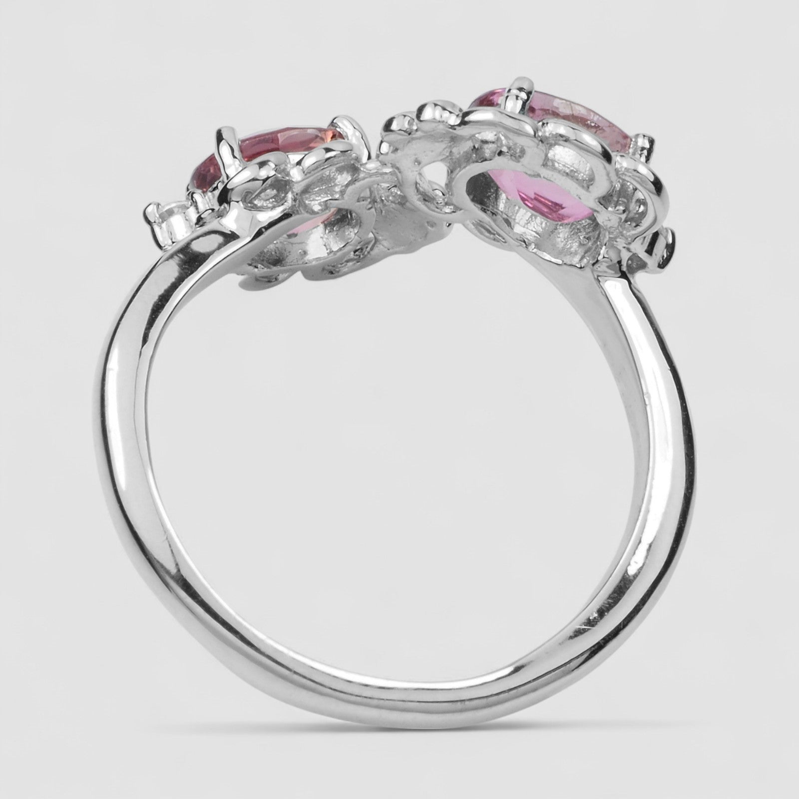 Bunny Pink Tourmaline Ring for Her, 925 Sterling Silver, Genuine Gemstone, Free Resizing