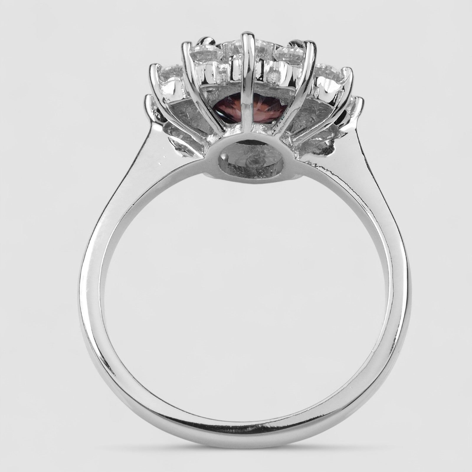 Red Zircon 925 Sterling Silver Ring