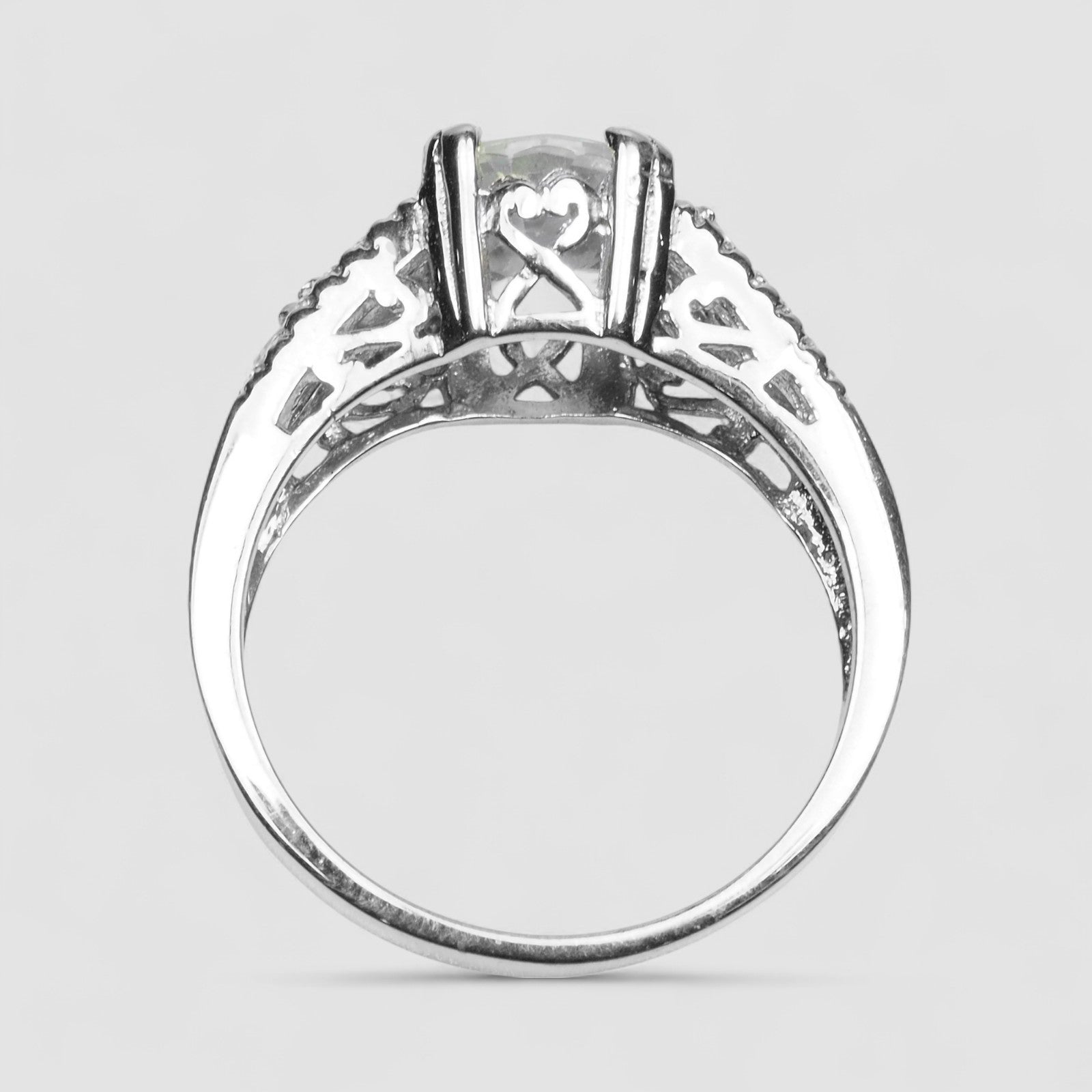 925 Sterling Silver White Zircon Ring Handmade Jewelry