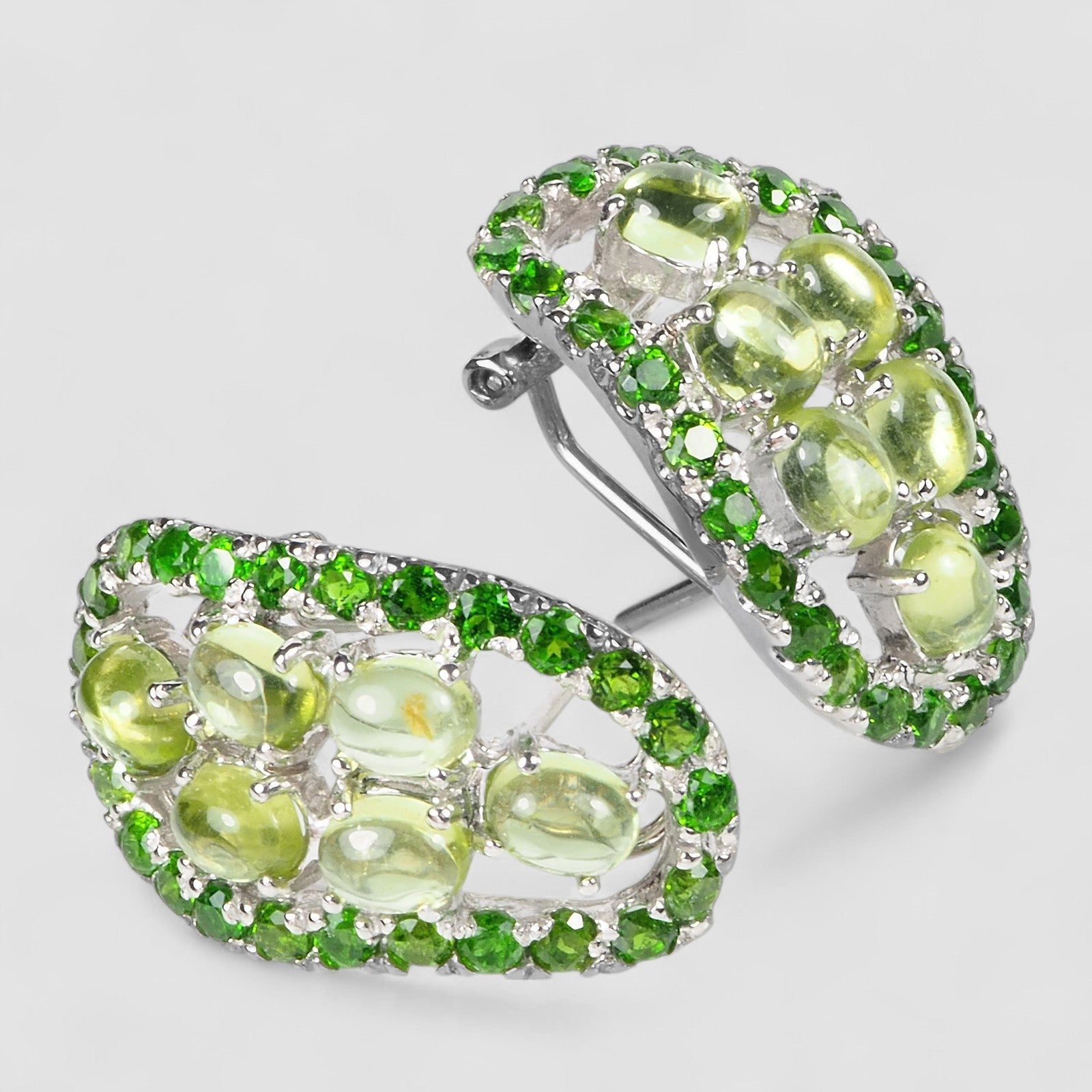 Green Peridot 925 Sterling Silver Earrings, 925 Genuine Gemstone, Everyday Earrings