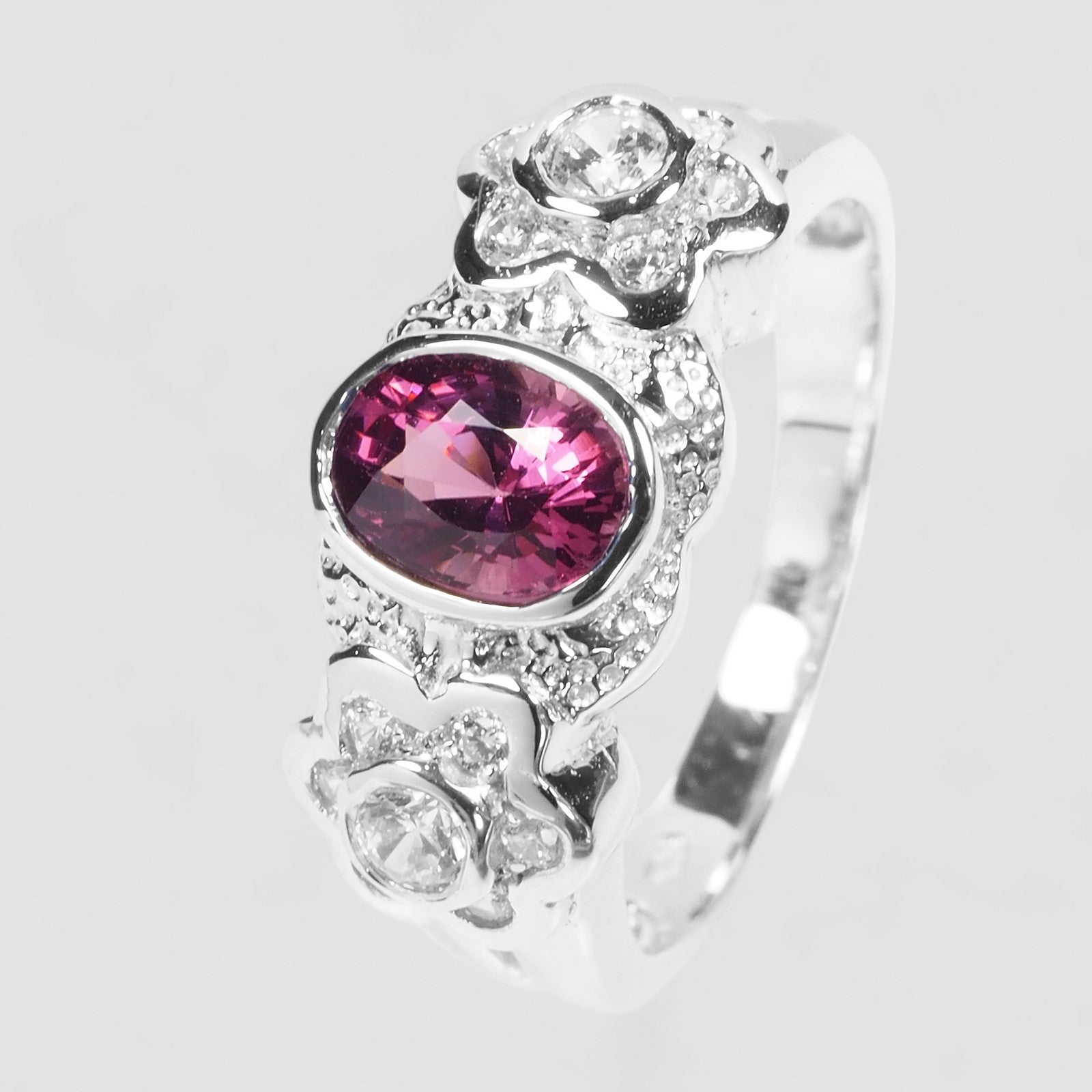 Purple Rhodolite Garnet 925 Sterling Silver Ring
