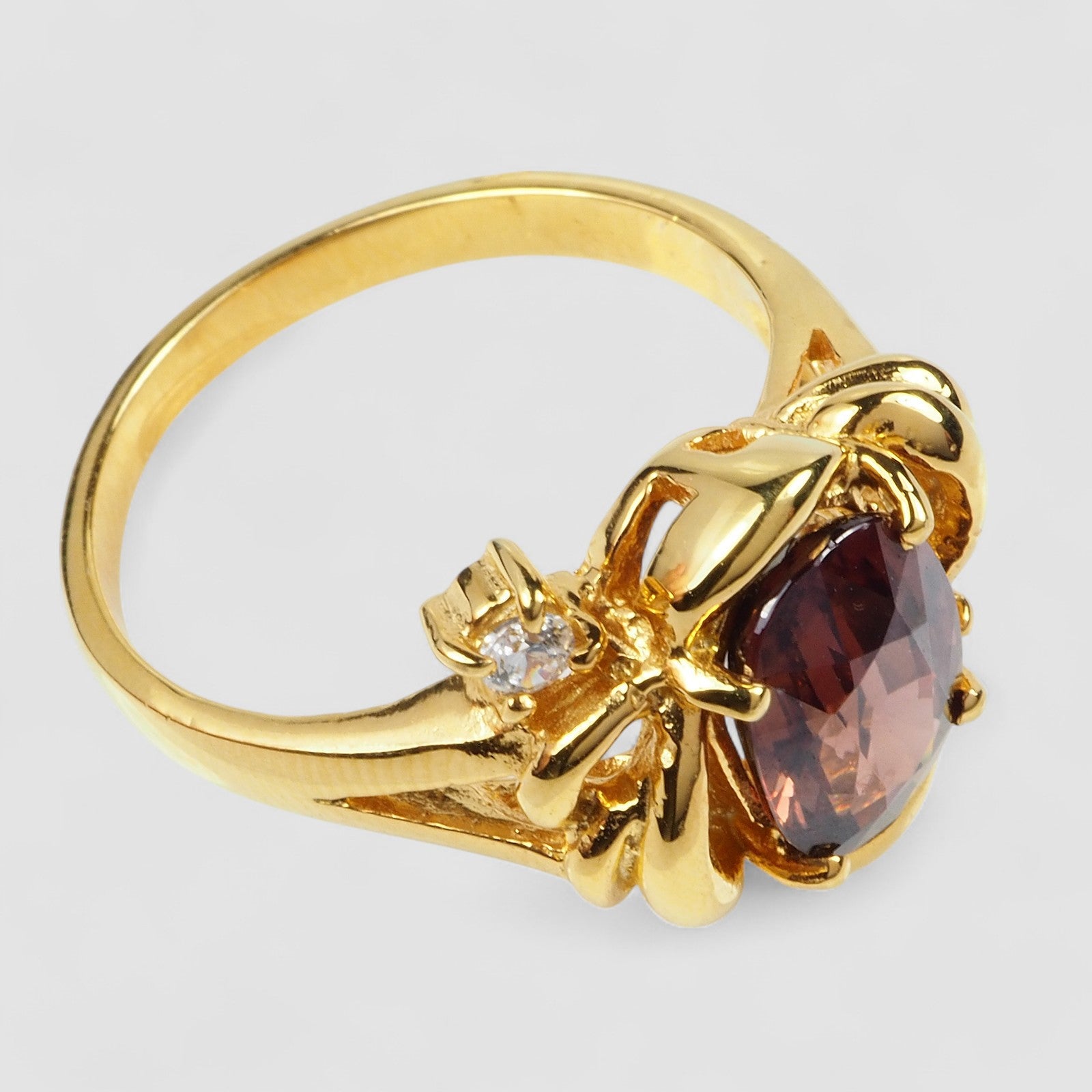 Handmade Champagne Zircon 925 Sterling Silver Ring