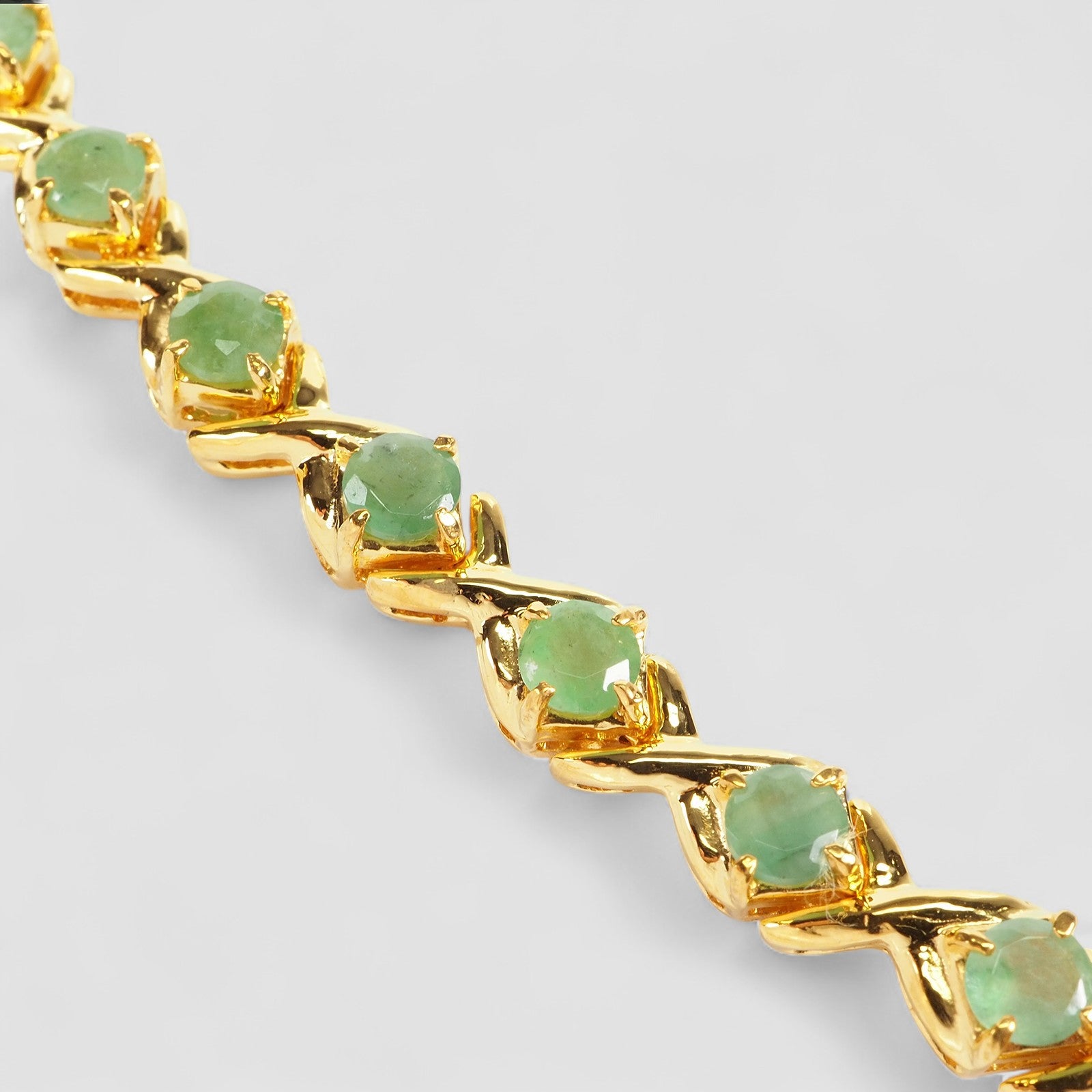Green Emerald 925 Sterling Silver 24K Gold Bracelets, Birthday Gift, Dainty Bracelets