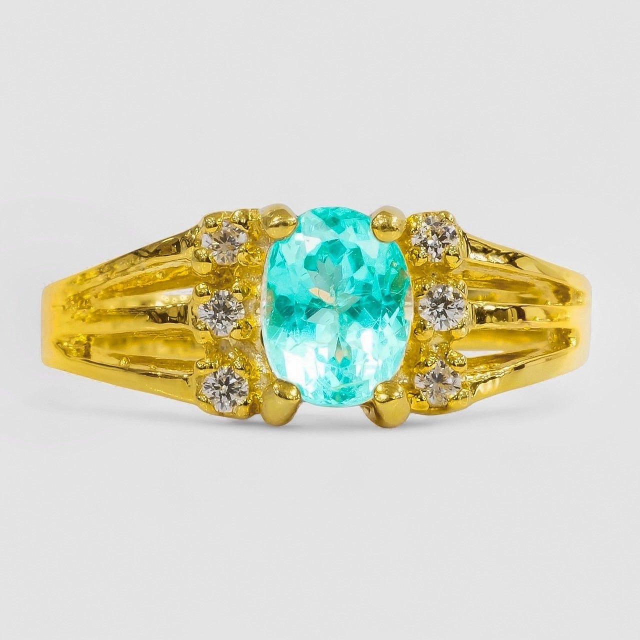 Blue Green Paraiba Tourmaline 925 Sterling Silver Ring