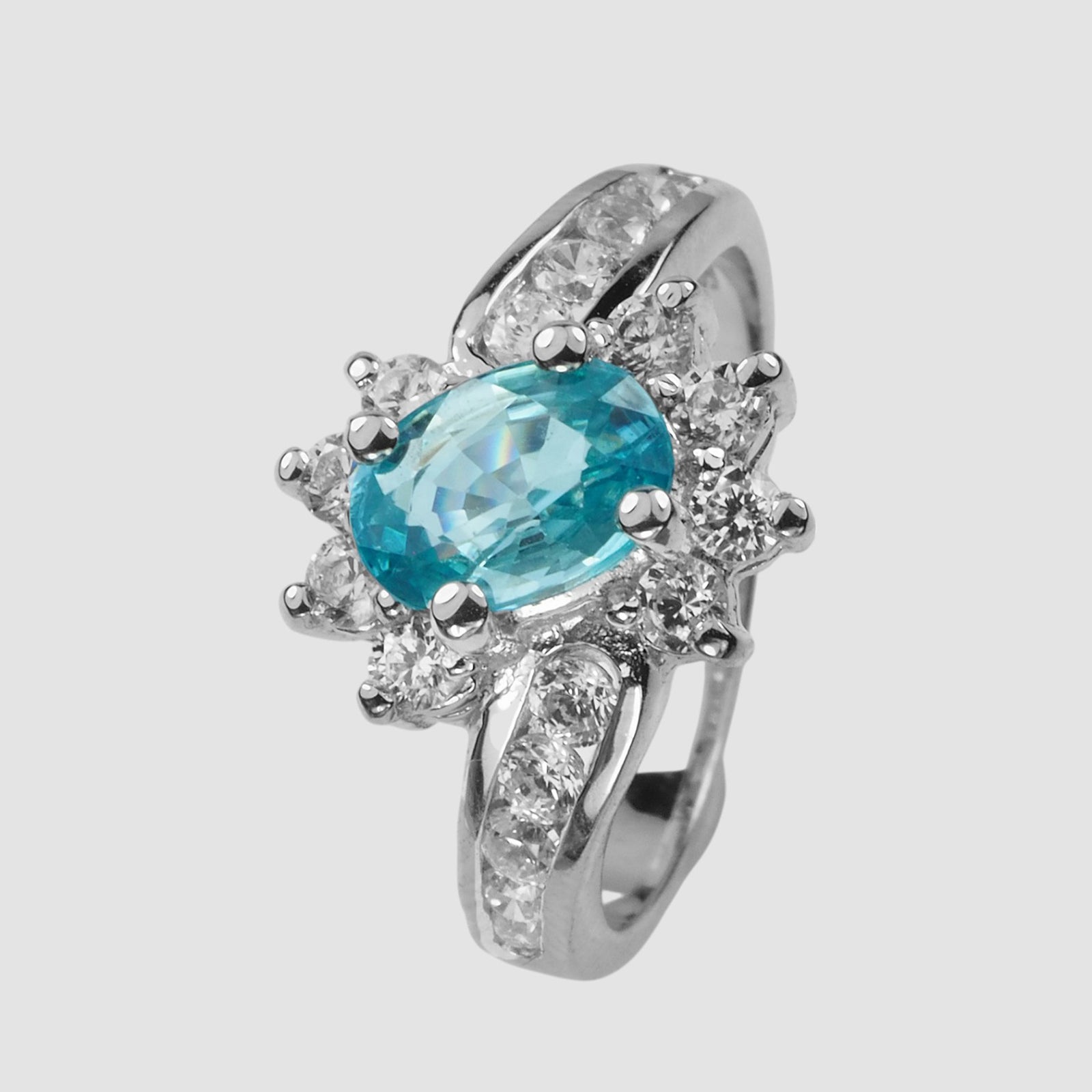 Precious Blue Zircon 925 Sterling Silver Ring